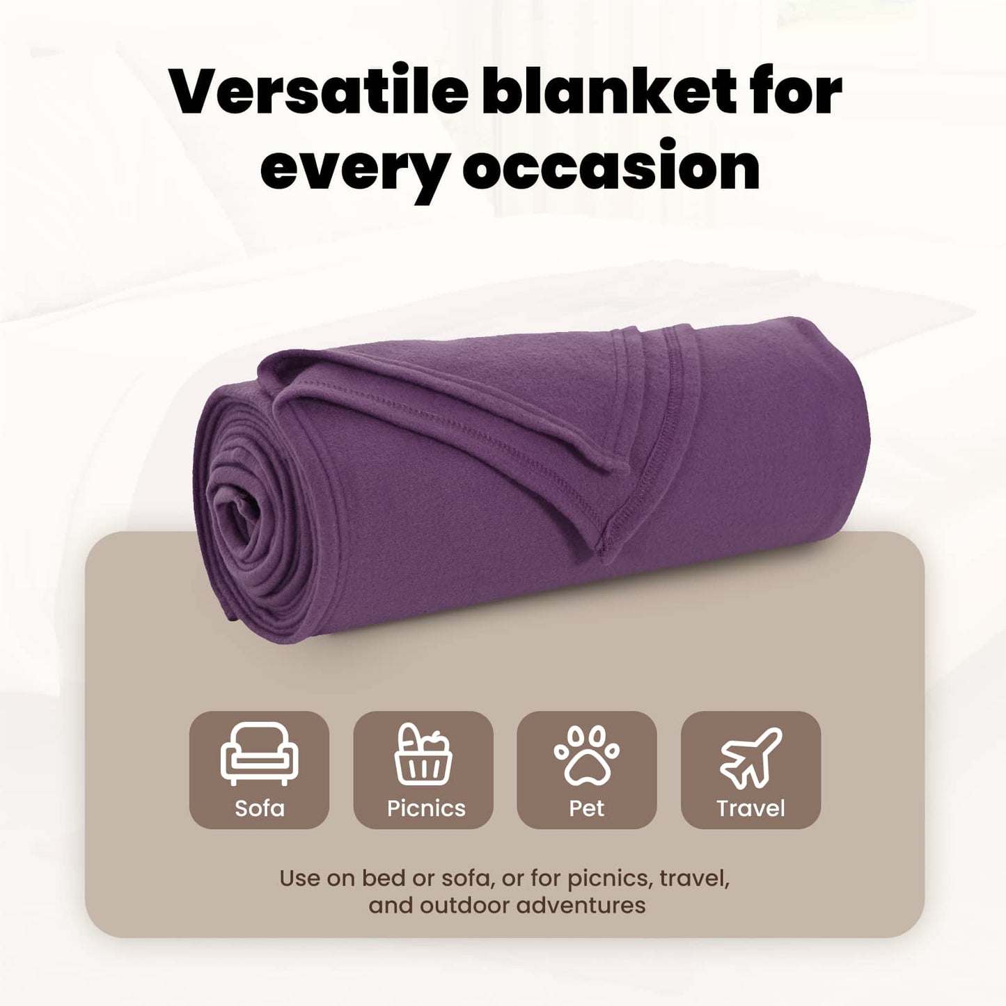 Mesti antklodės 6 pcs Violetinė 170 x 130 cm Flysas