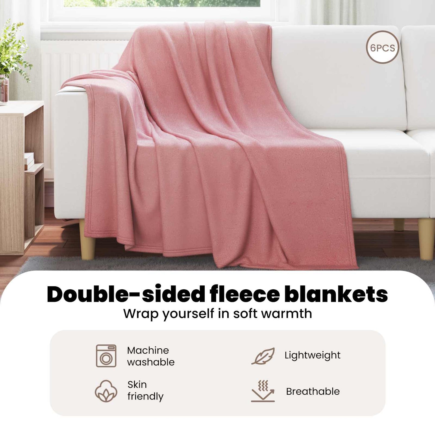 Mesti antklodės 6 pcs Rožinė 200 x 150 cm Flysas
