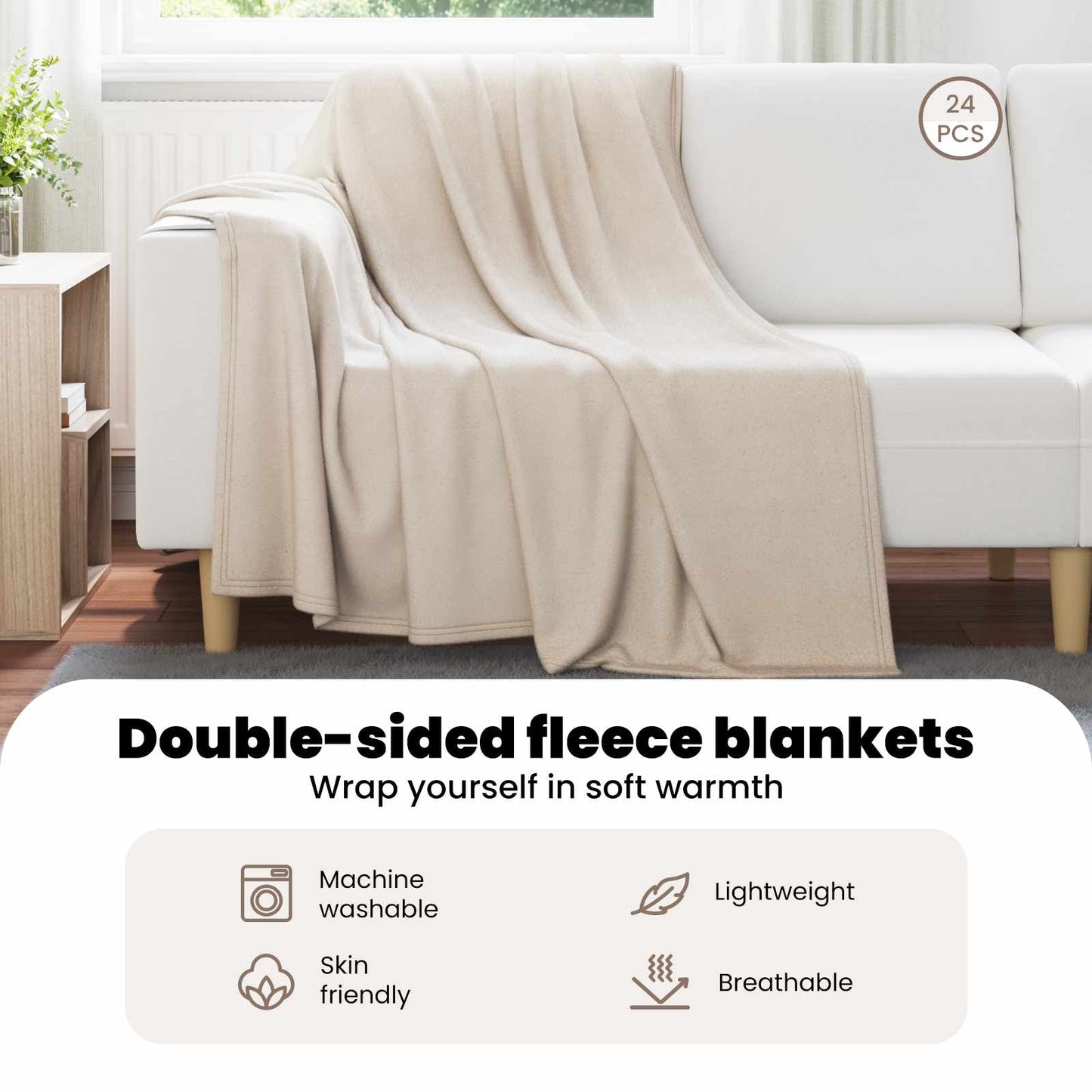 Mesti antklodės 24 pcs Smėlio 200 x 150 cm Flysas
