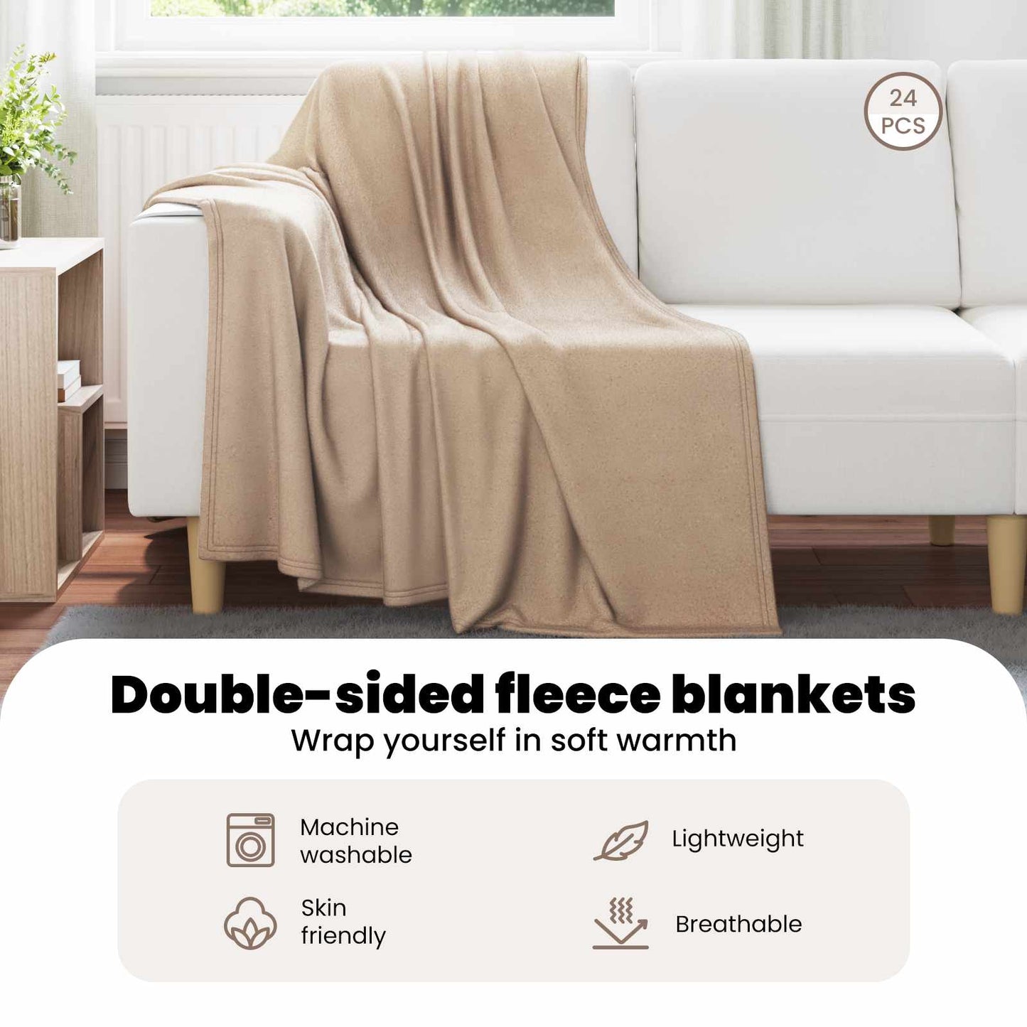Mesti antklodės 24 pcs Kupranugario 170 x 130 cm Flysas