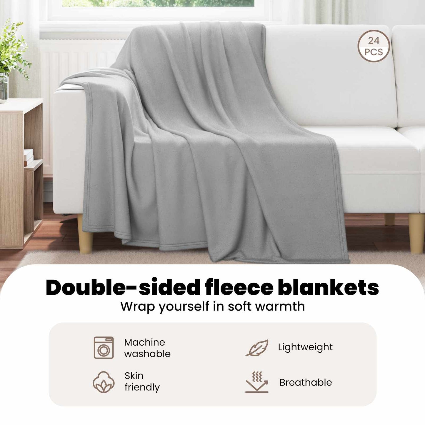 Mesti antklodės 24 pcs Pilka 200 x 150 cm Flysas
