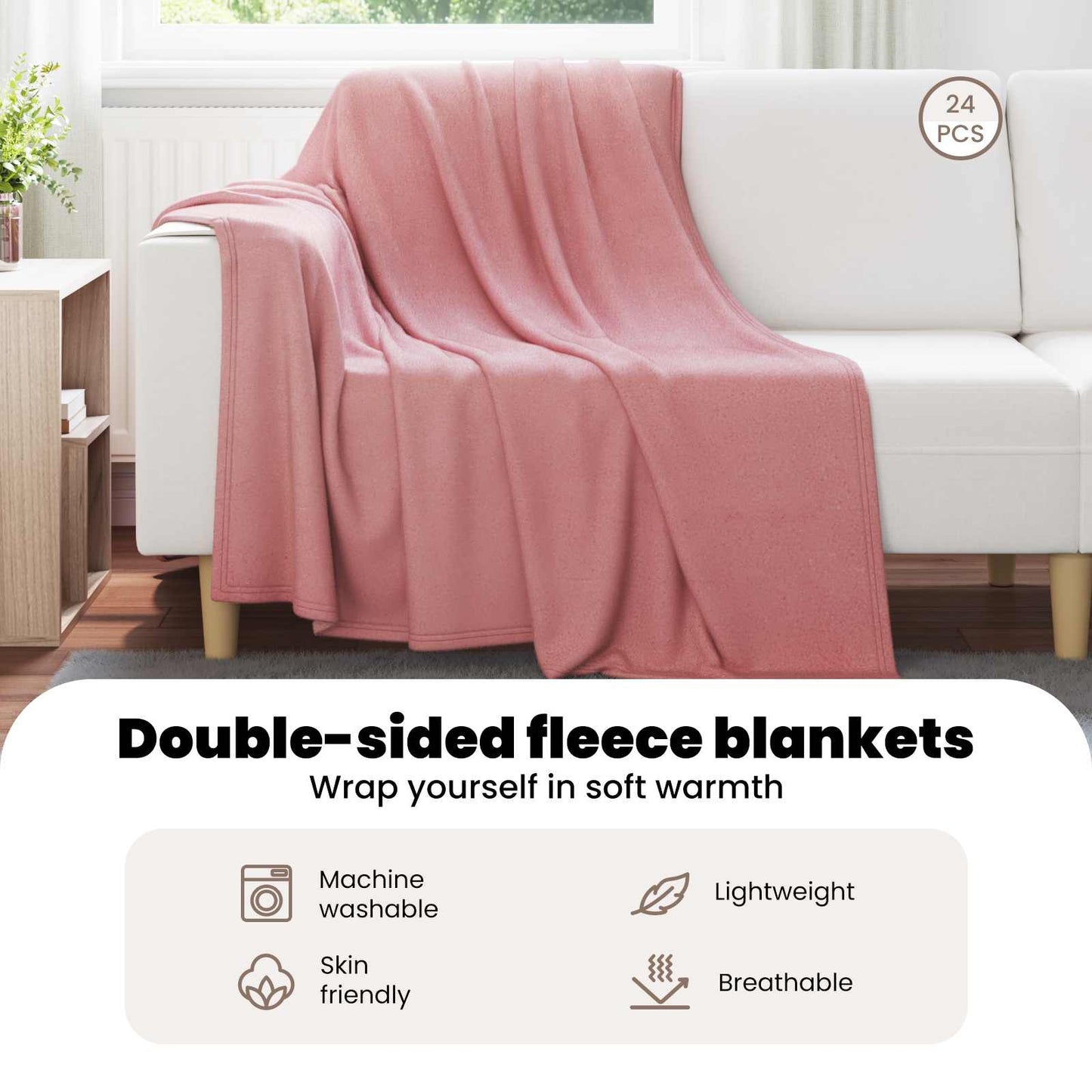 Mesti antklodės 24 pcs Rožinė 200 x 150 cm Flysas