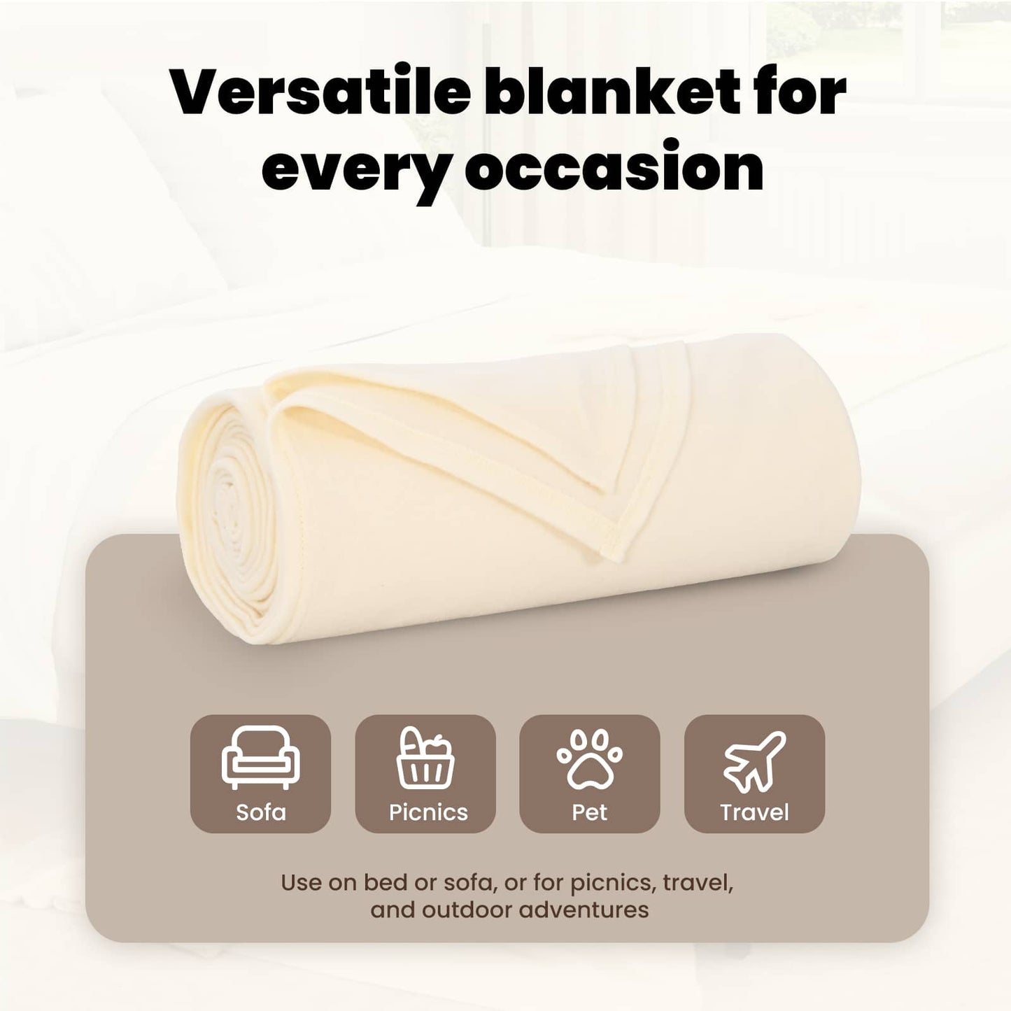Mesti antklodės 6 pcs Kreminė 280 x 210 cm Flysas