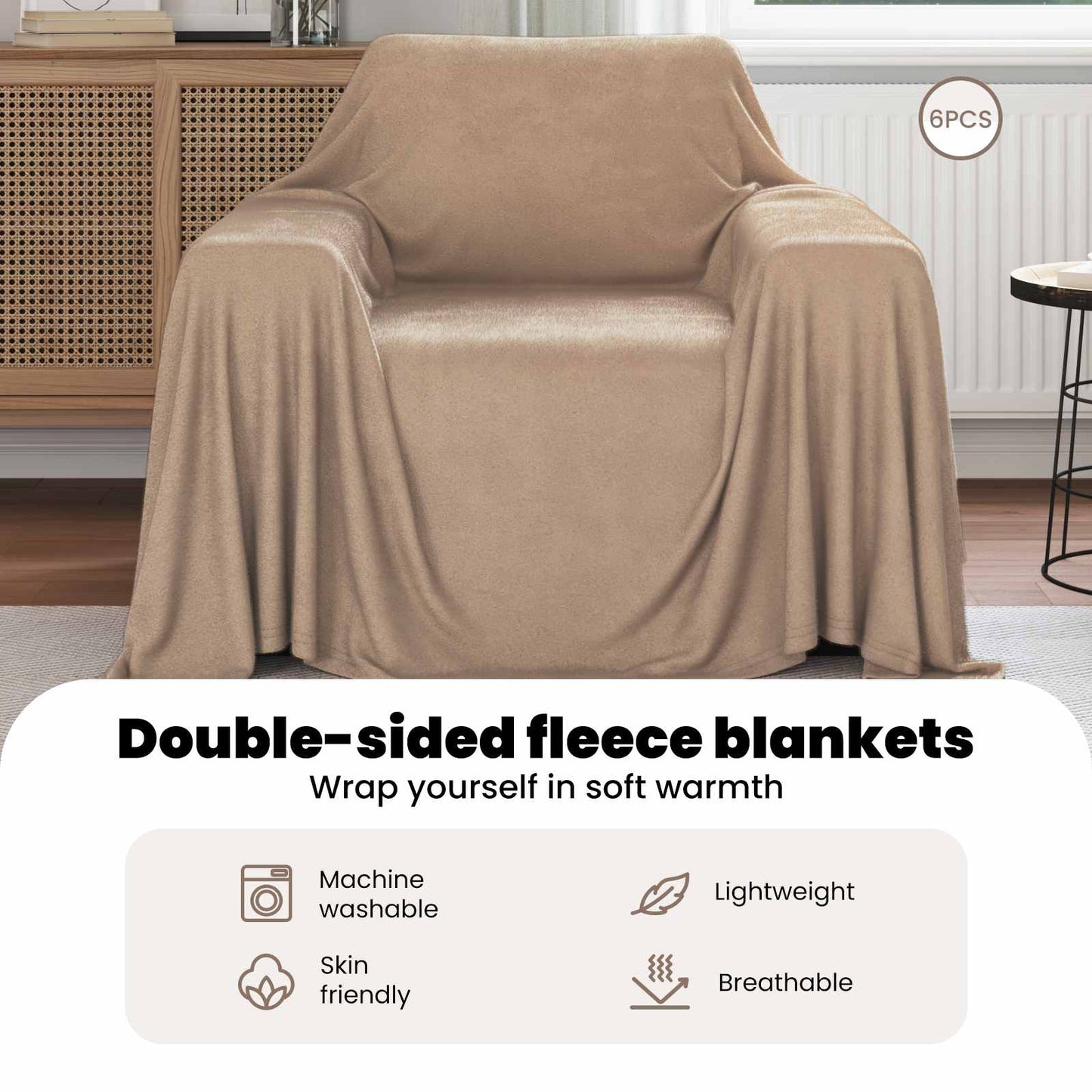 Mesti antklodės 6 pcs Kupranugario 210 x 140 cm Flysas