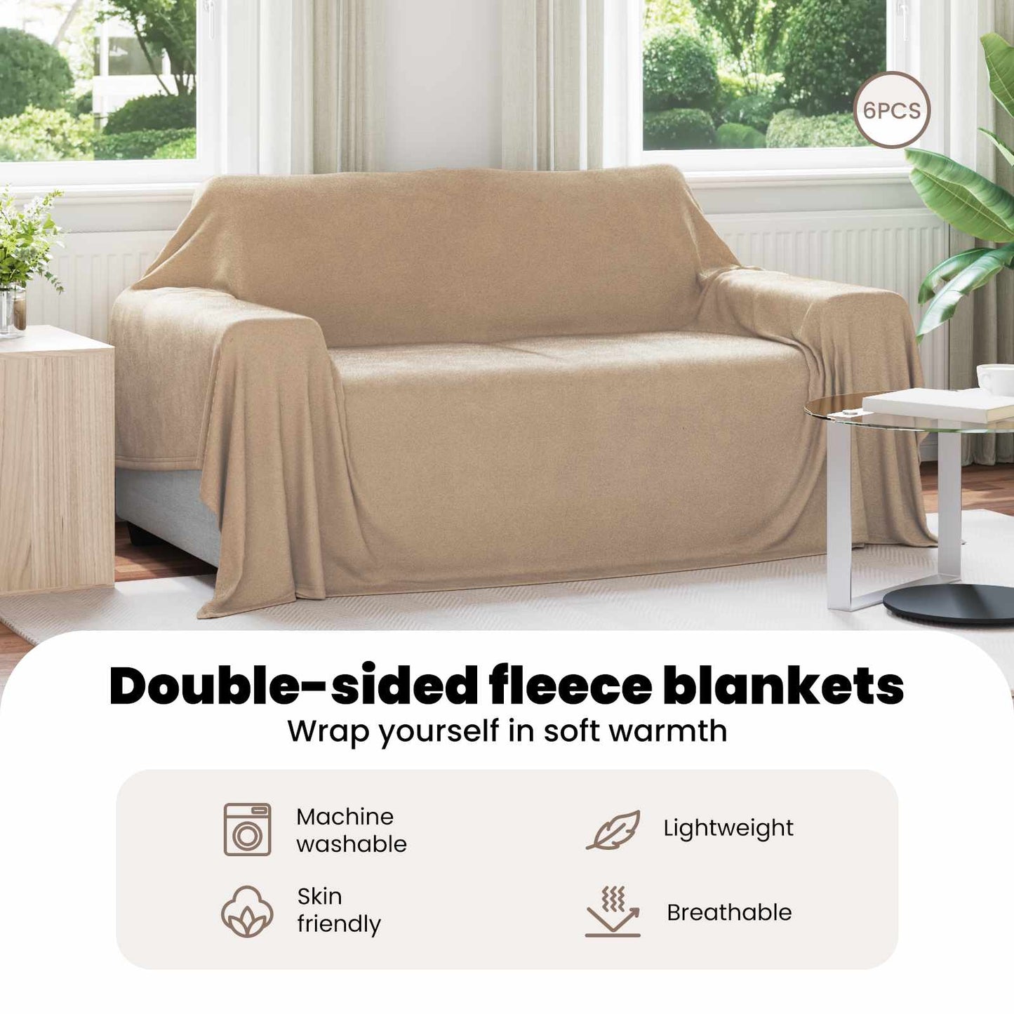 Mesti antklodės 6 pcs Kupranugario 280 x 210 cm Flysas