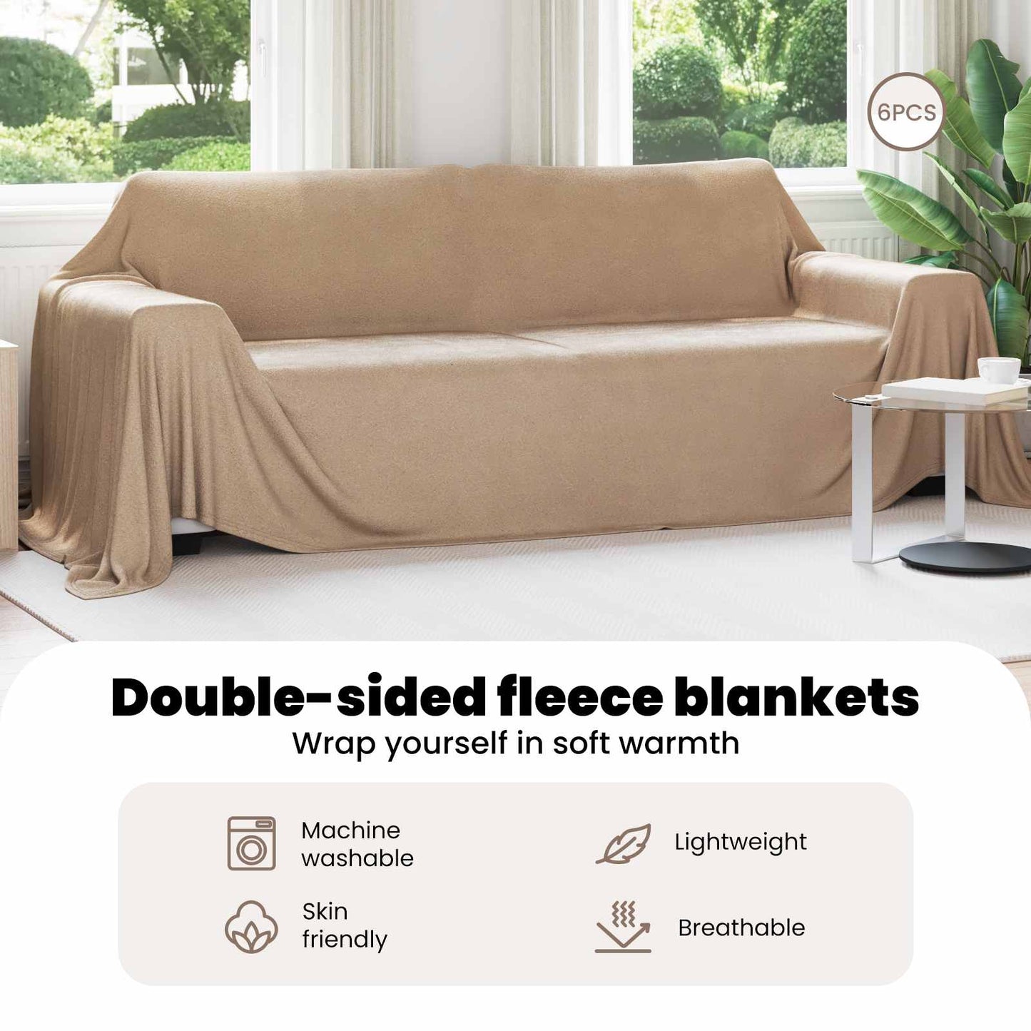 Mesti antklodės 6 pcs Kupranugario 350 x 270 cm Flysas