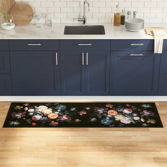 Virtuvės kilimas Juoda 180 x 60 cm Aksomas