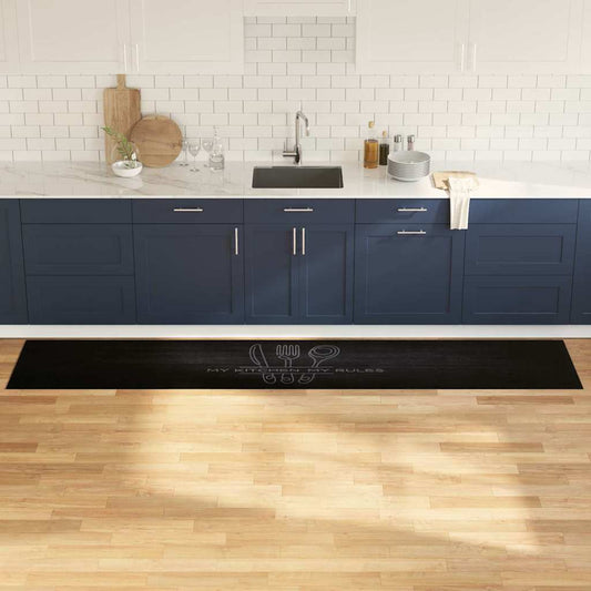 Virtuvės kilimas Juoda 300 x 60 cm Aksomas