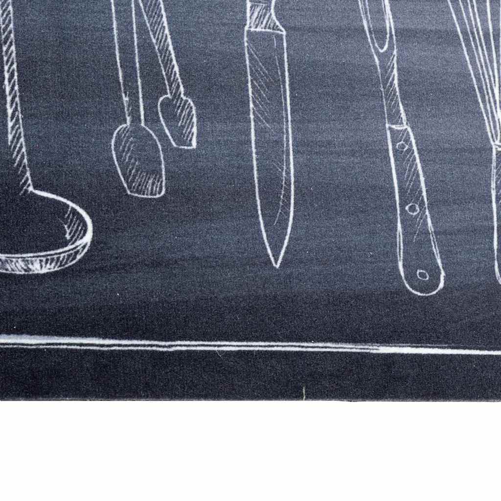 Virtuvės kilimas „Toile“ Juoda 180 x 60 cm Aksomas