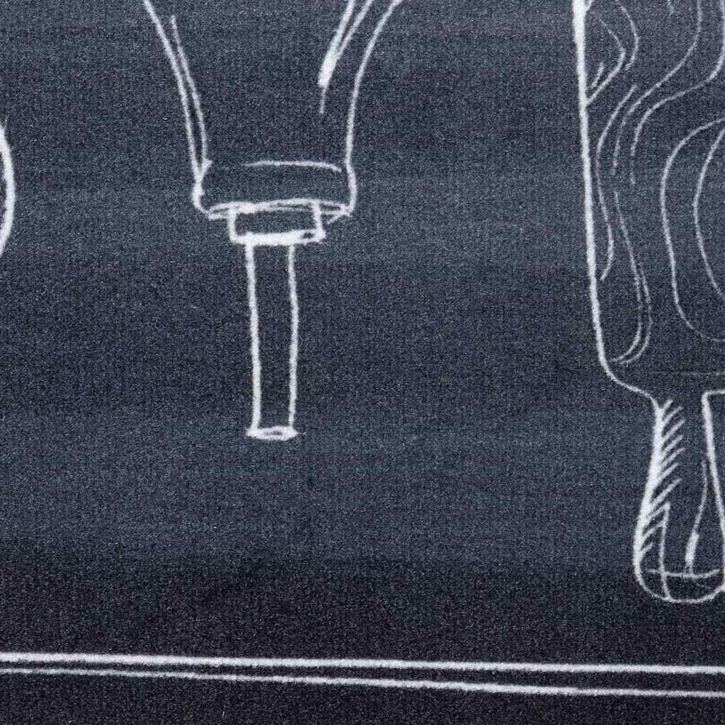 Virtuvės kilimas „Toile“ Juoda 180 x 60 cm Aksomas