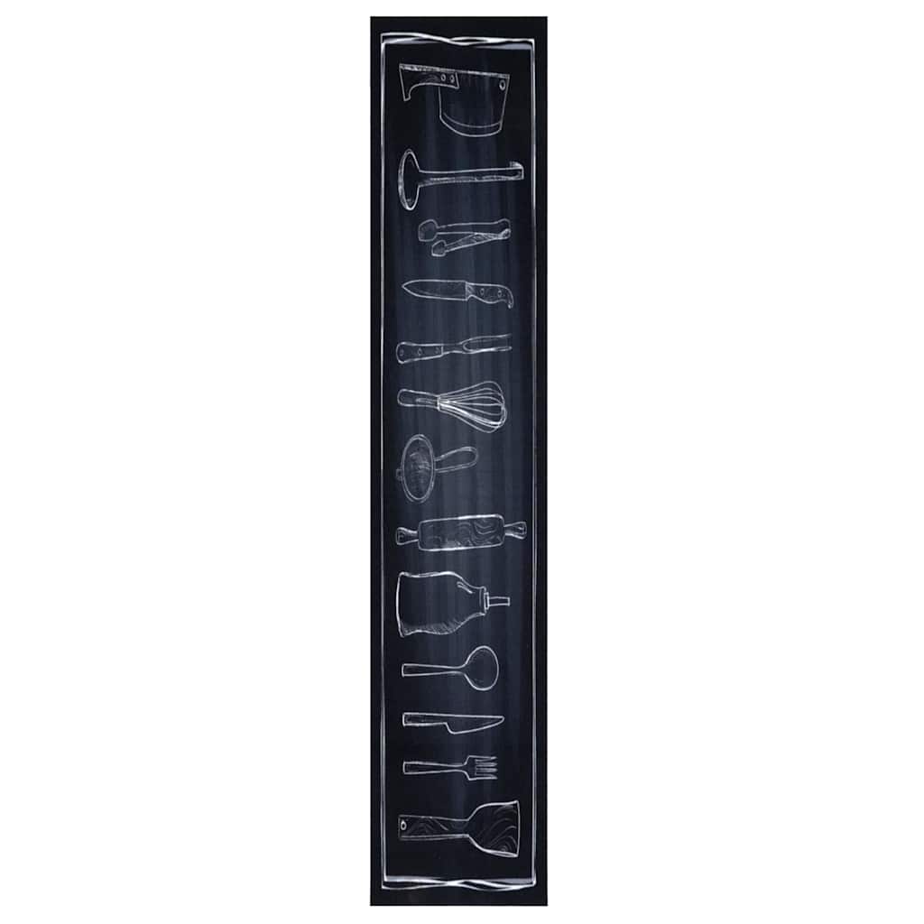 Virtuvės kilimas Juoda 300 x 60 cm Aksomas