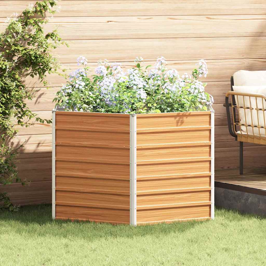 Pakelta sodo lova Šviesiai rudas 129 x 129 x 77 cm