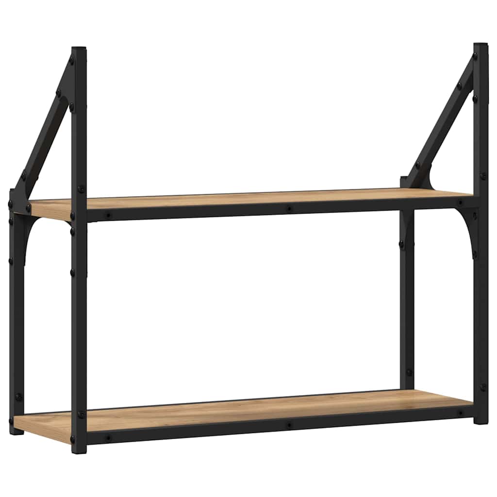 Sieninė lentyna su lentyna artisano ąžuolo 60 x 21 x 51 cm