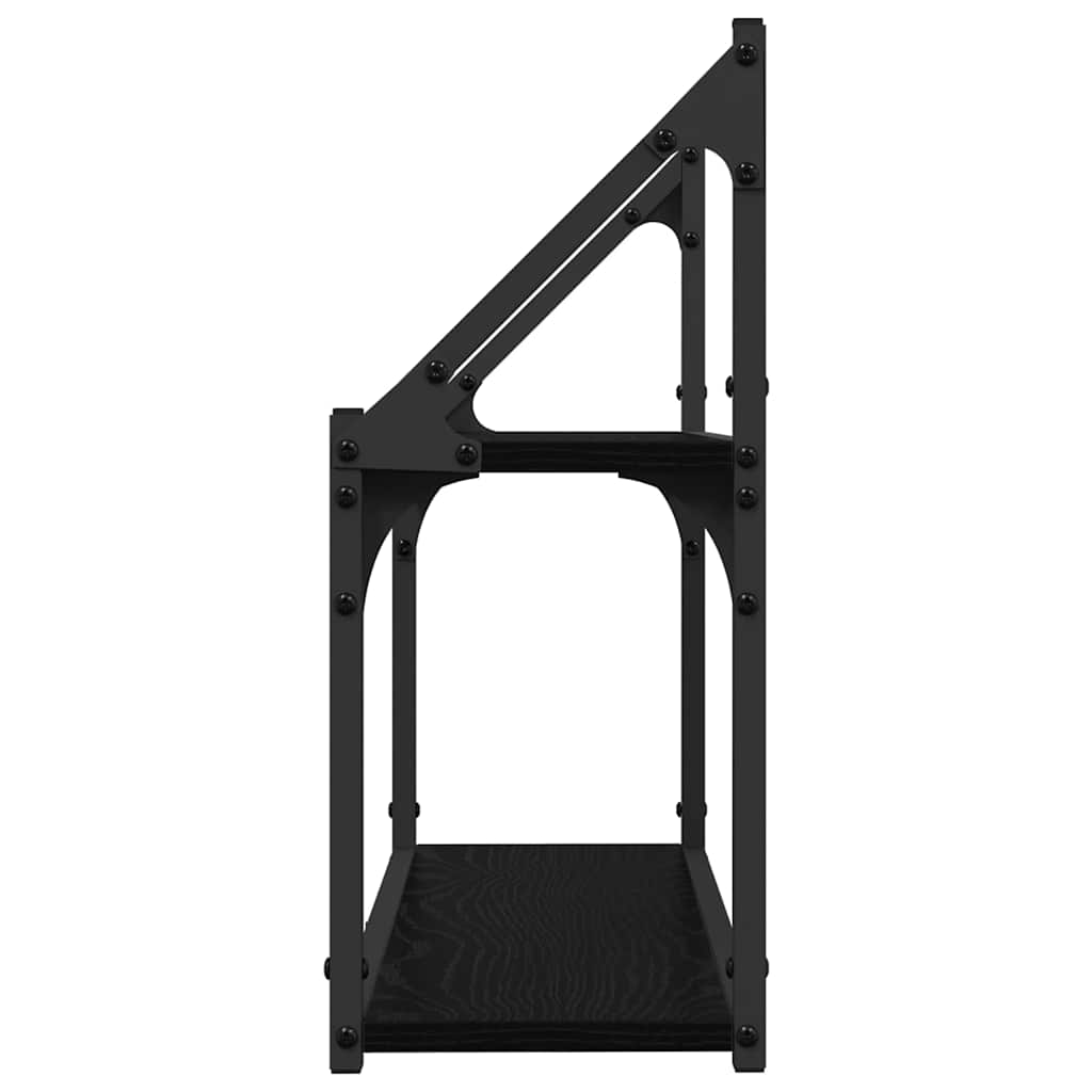 Sieninė lentyna juoda ąžuolo 60 x 21 x 51 cm Apdirbta mediena