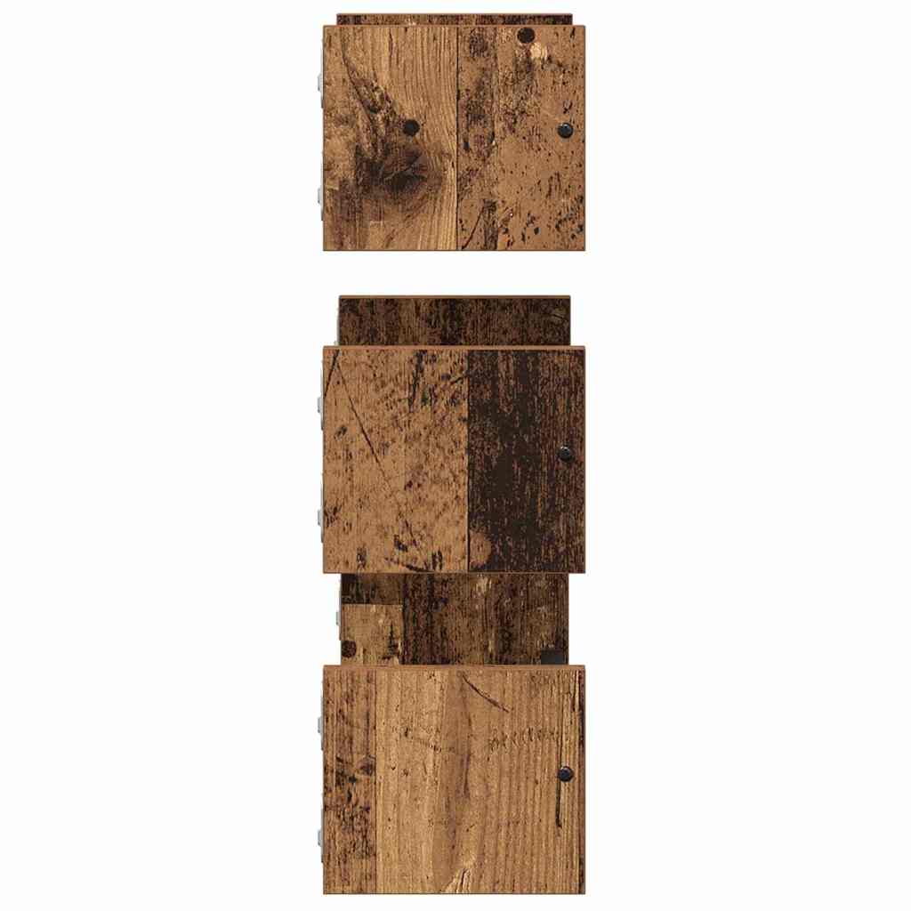 Sieninių lentynų komplektas 3 pcs Senovinis medis 40x16x14cm