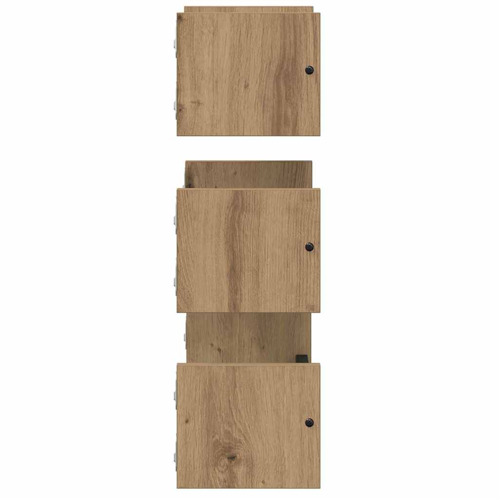 Sieninių lentynų komplektas 3 pcs Amatininkų ąžuolas 40x16x14cm