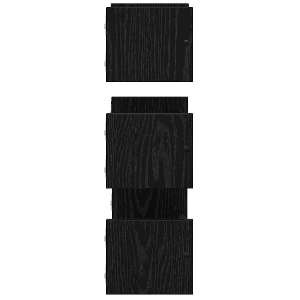Sieninių lentynų komplektas 3 pcs Juodas ąžuolas 40x16x14cm