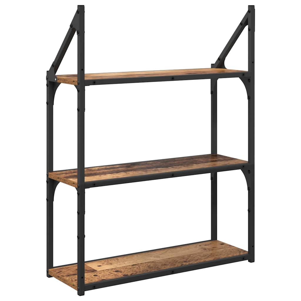 Sieninė lentyna su lentyna Senovinis medis 60 x 21 x 78,5 cm