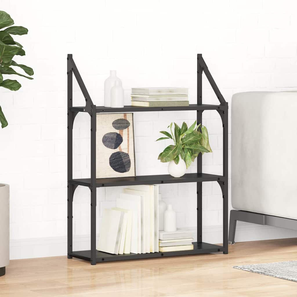 Sieninė lentyna su lentyna Juodas ąžuolas 60 x 21 x 78,5 cm