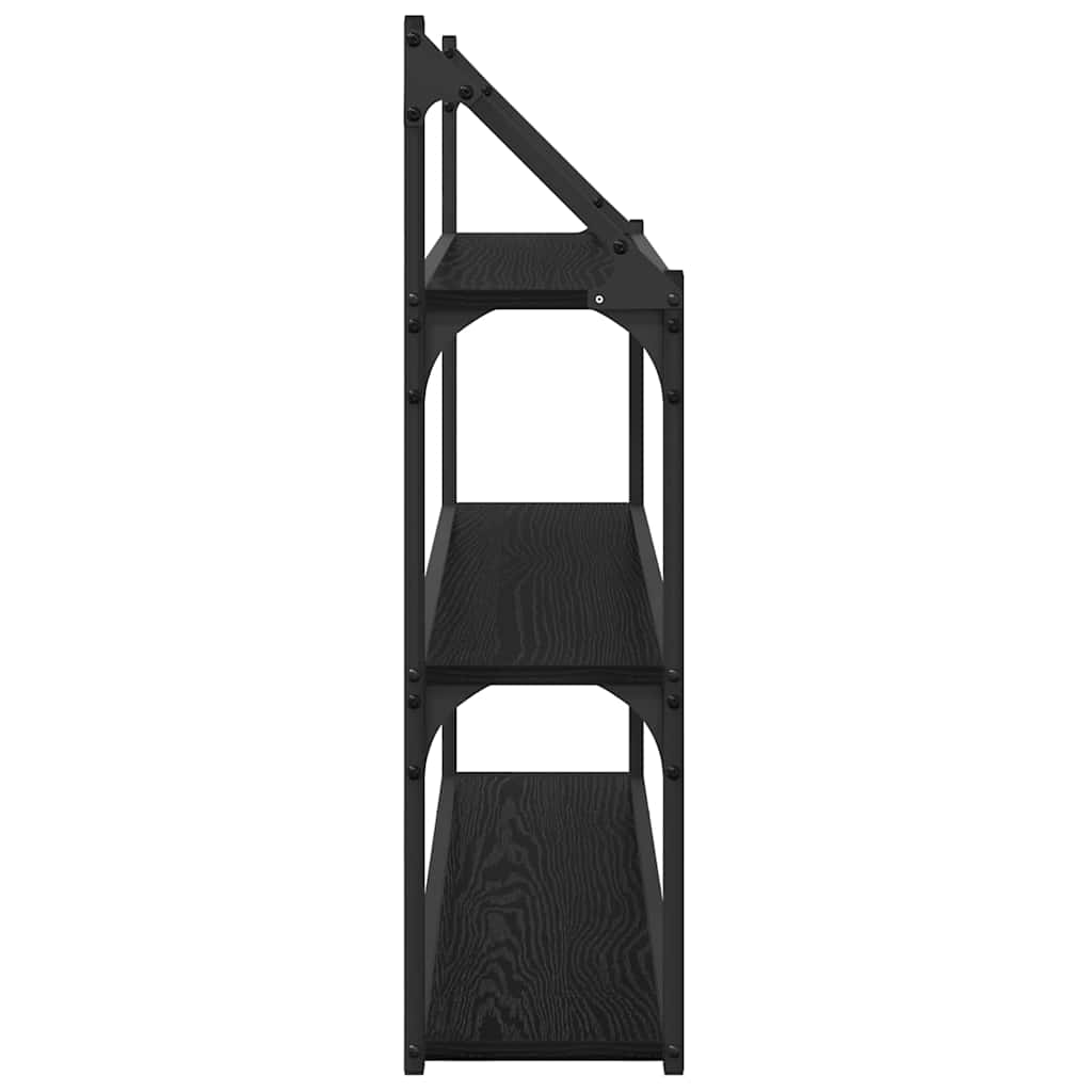 Sieninė lentyna su lentyna Juodas ąžuolas 80 x 21 x 78,5 cm