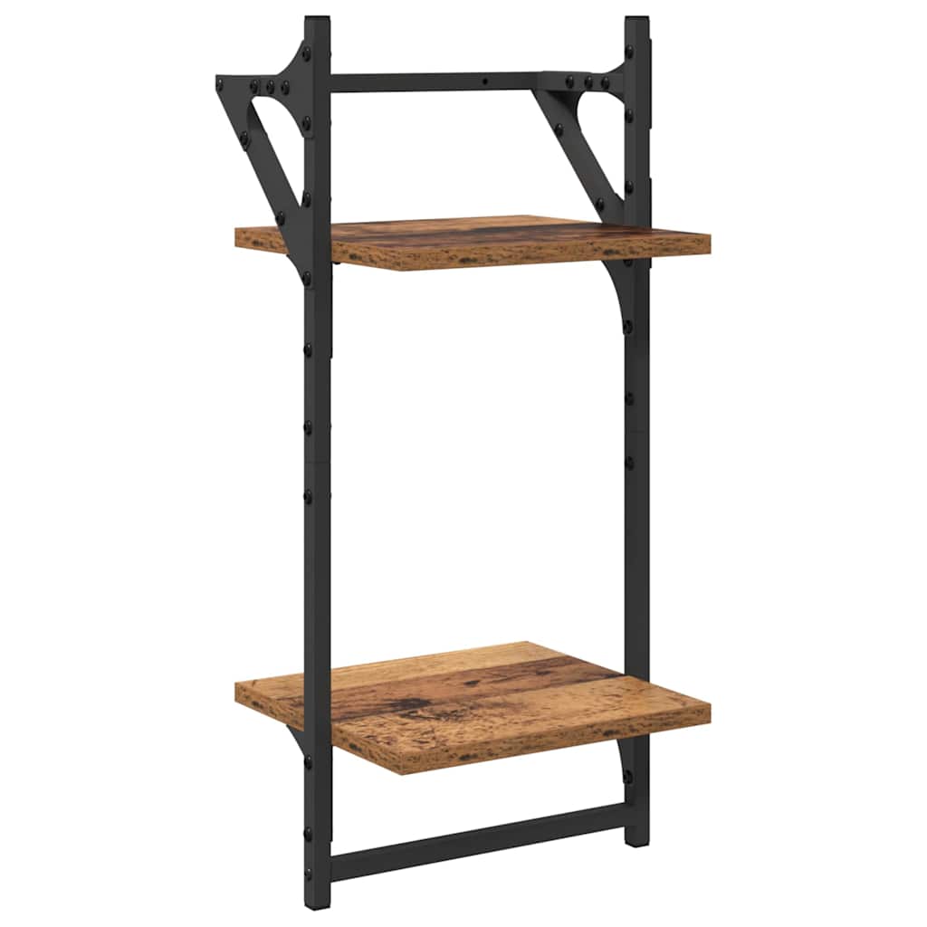 Sieninių lentynų komplektas su lentyna 6 pcs Senovinis medis