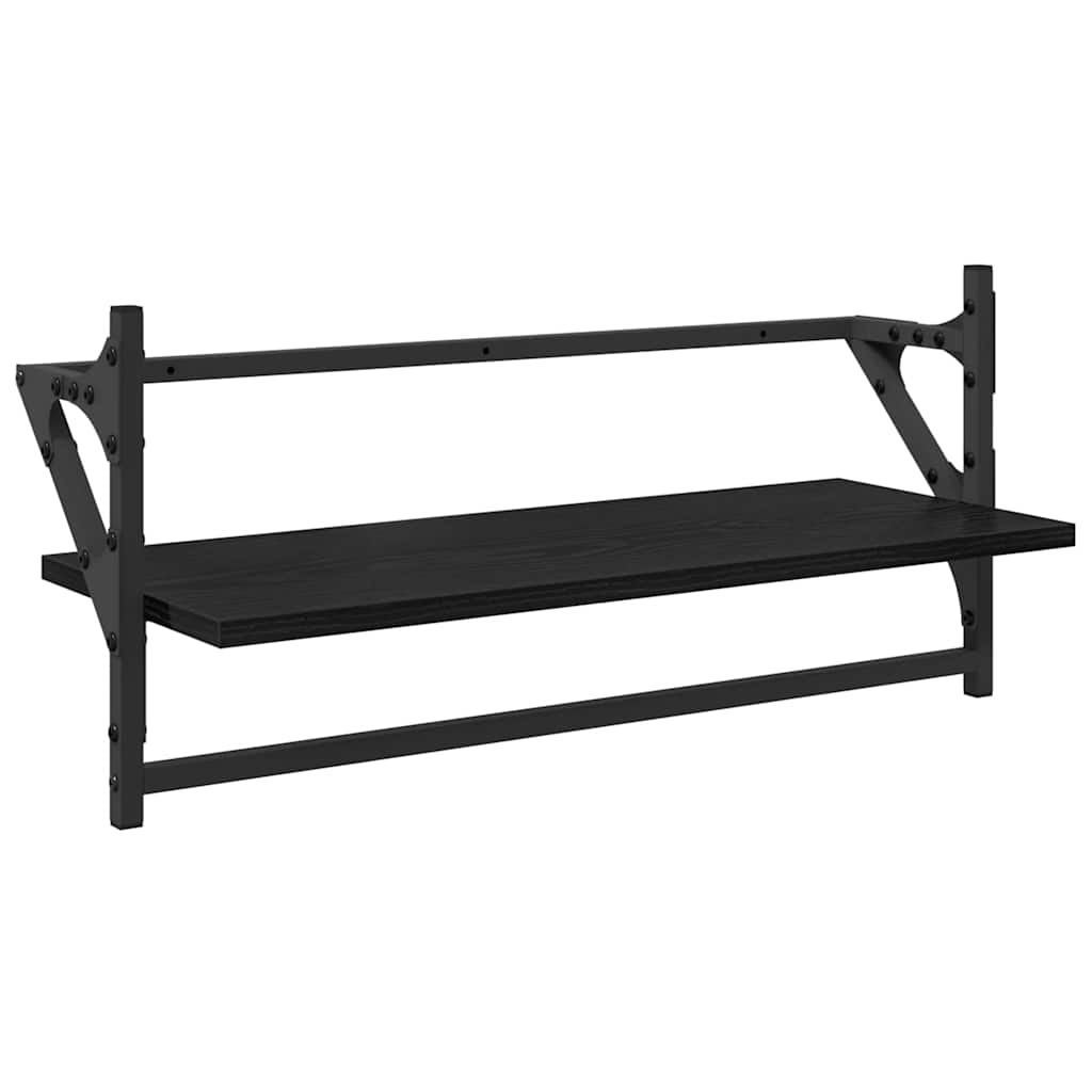 Sieninių lentynų komplektas su lentyna 6 pcs Juodas ąžuolas