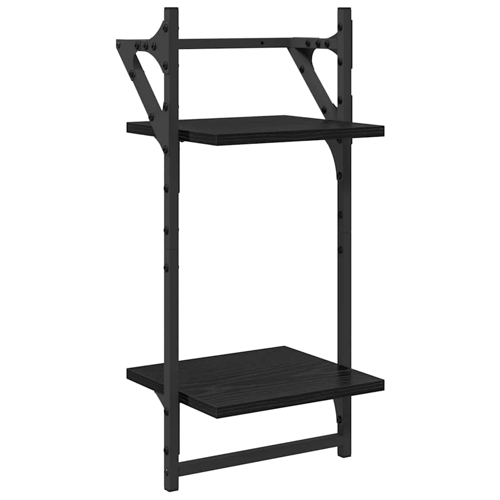 Sieninių lentynų komplektas su lentyna 6 pcs Juodas ąžuolas