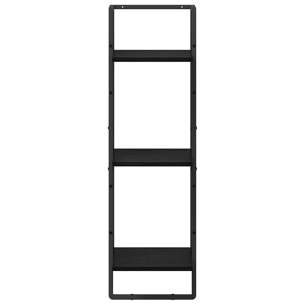 Sieninė lentyna su lentyna Juodas ąžuolas 30 x 25 x 100 cm