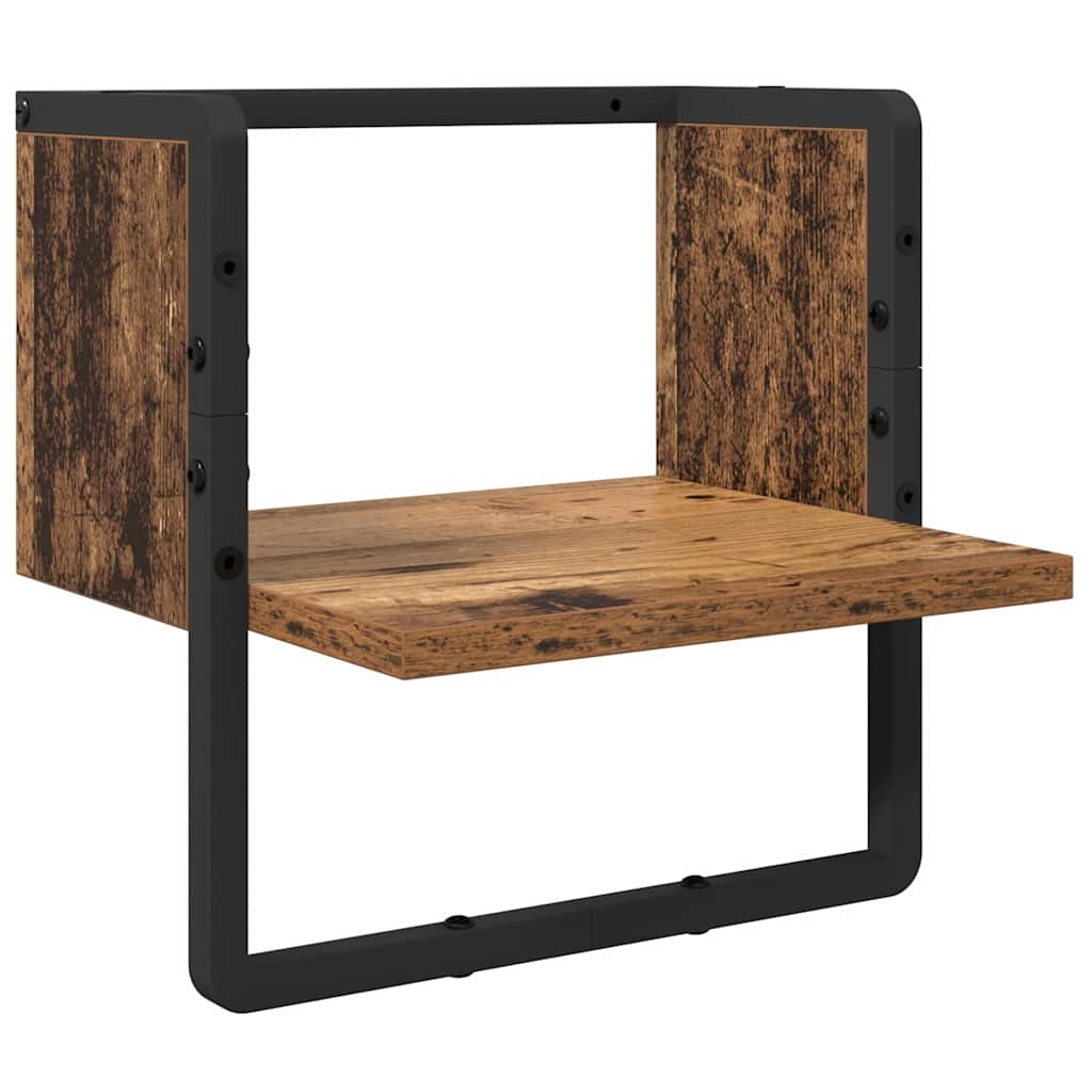 Sieninių lentynų komplektas su lentyna 4 pcs Senovinis medis