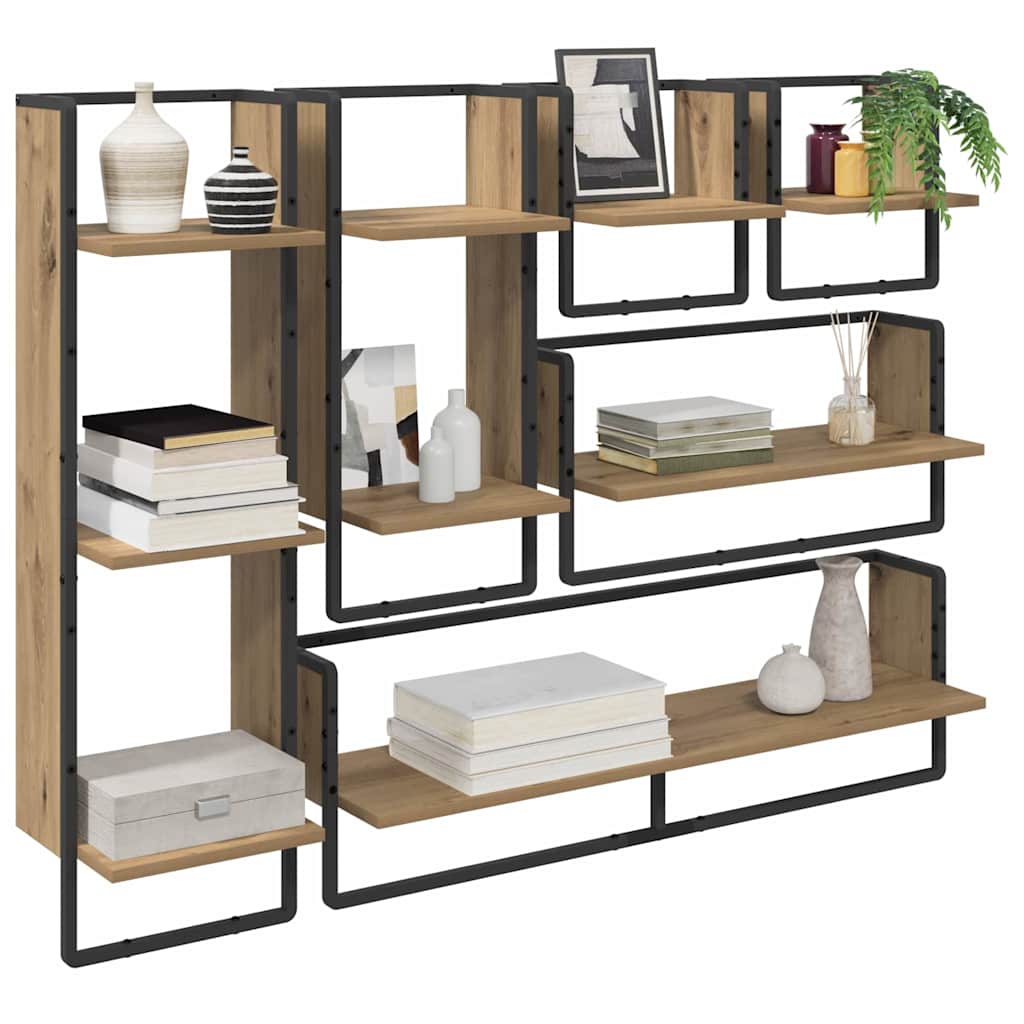 Sieninių lentynų komplektas su lentyna 6 pcs Amatininkų ąžuolas