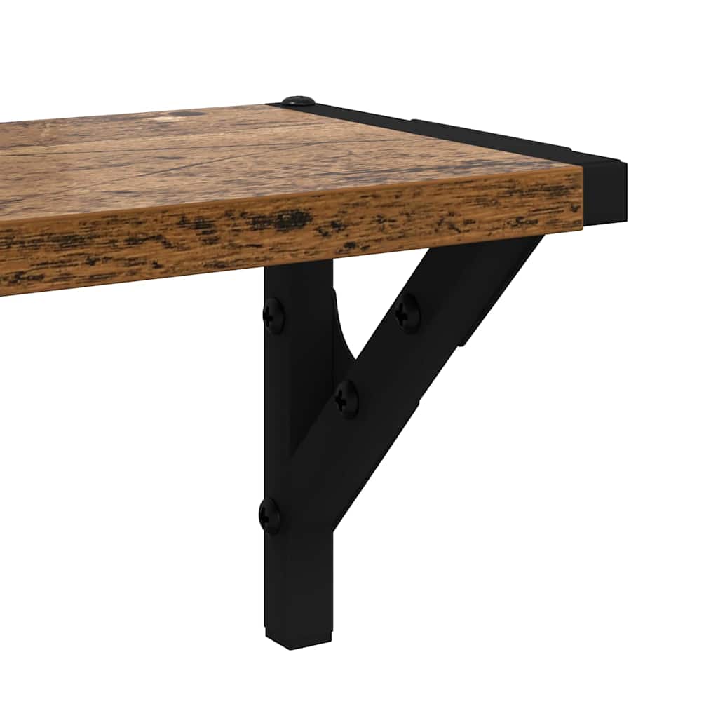 Sieninės lentynos 2 pcs Senovinis medis 60 x 15 x 15,5 cm