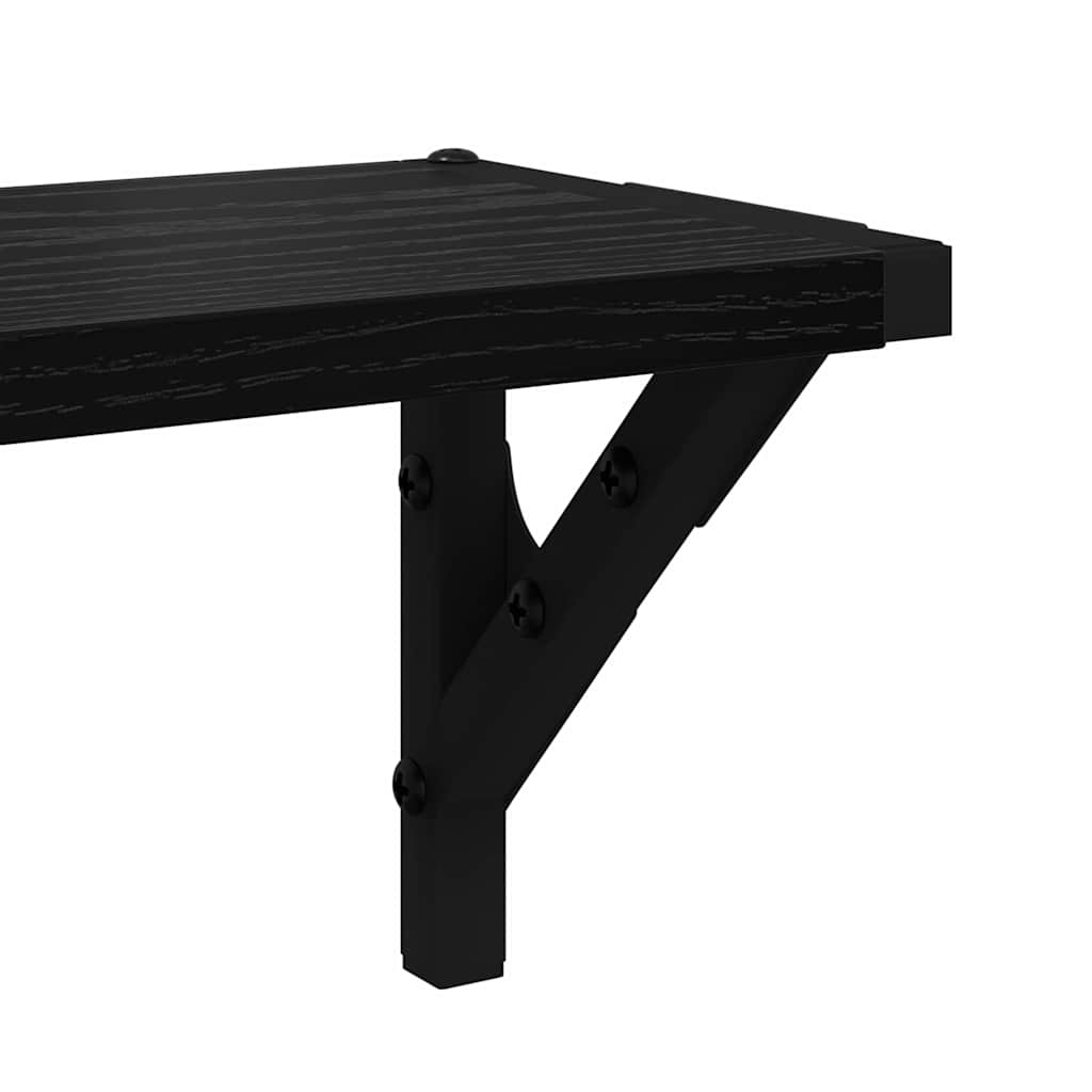 Sieninės lentynos 2 pcs Juodas ąžuolas 60 x 15 x 15,5 cm
