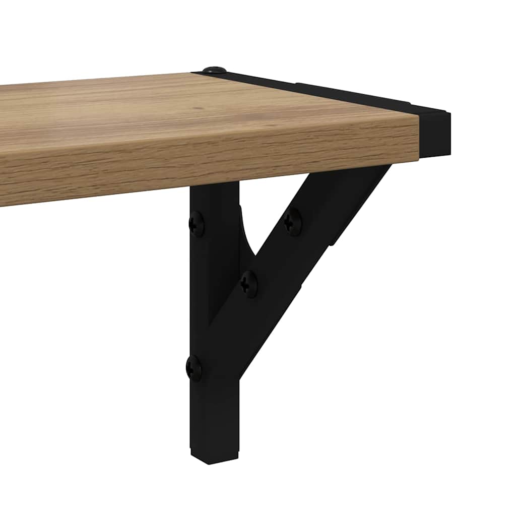 Sieninės lentynos 2 pcs Amatininkų ąžuolas 80 x 15 x 15,5 cm