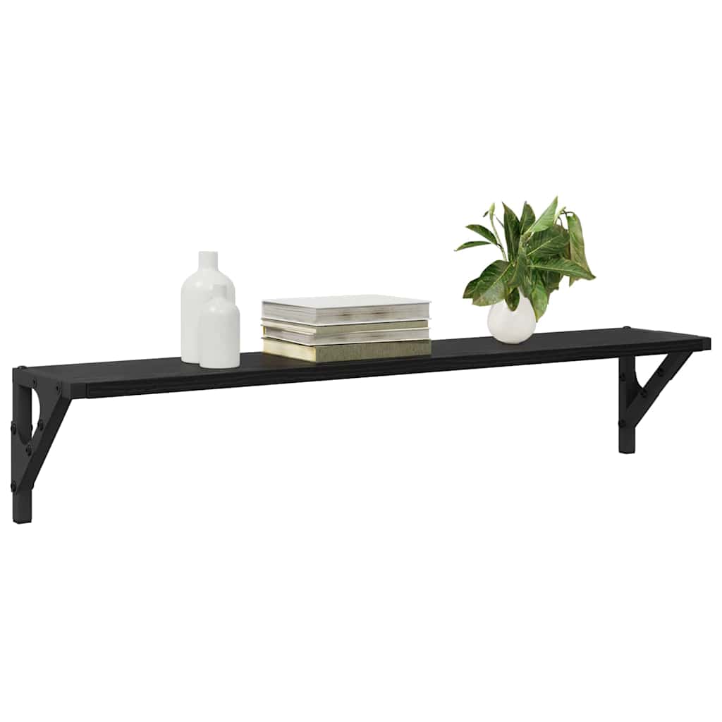 Sieninės lentynos 2 pcs Juodas ąžuolas 80 x 15 x 15,5 cm