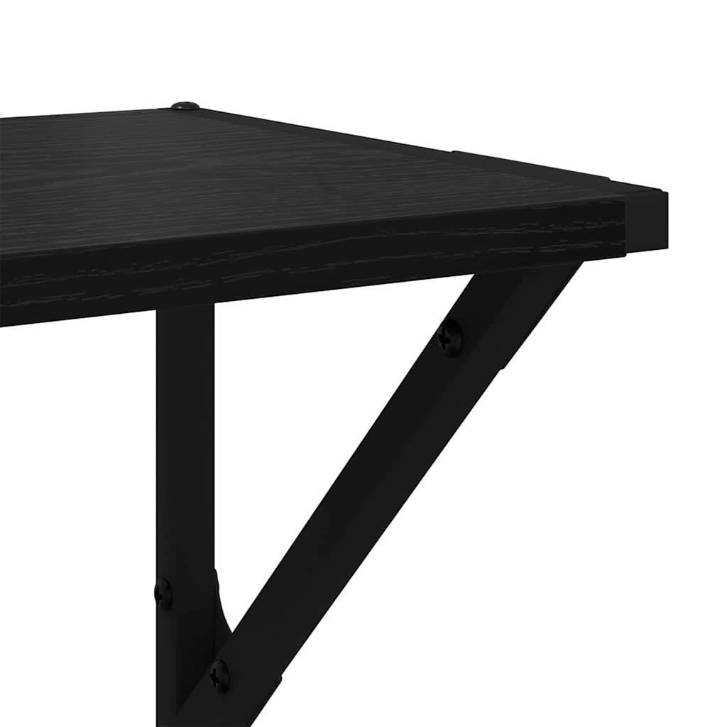 Sieninės lentynos 2 pcs Juodas ąžuolas 60 x 25 x 25,5 cm