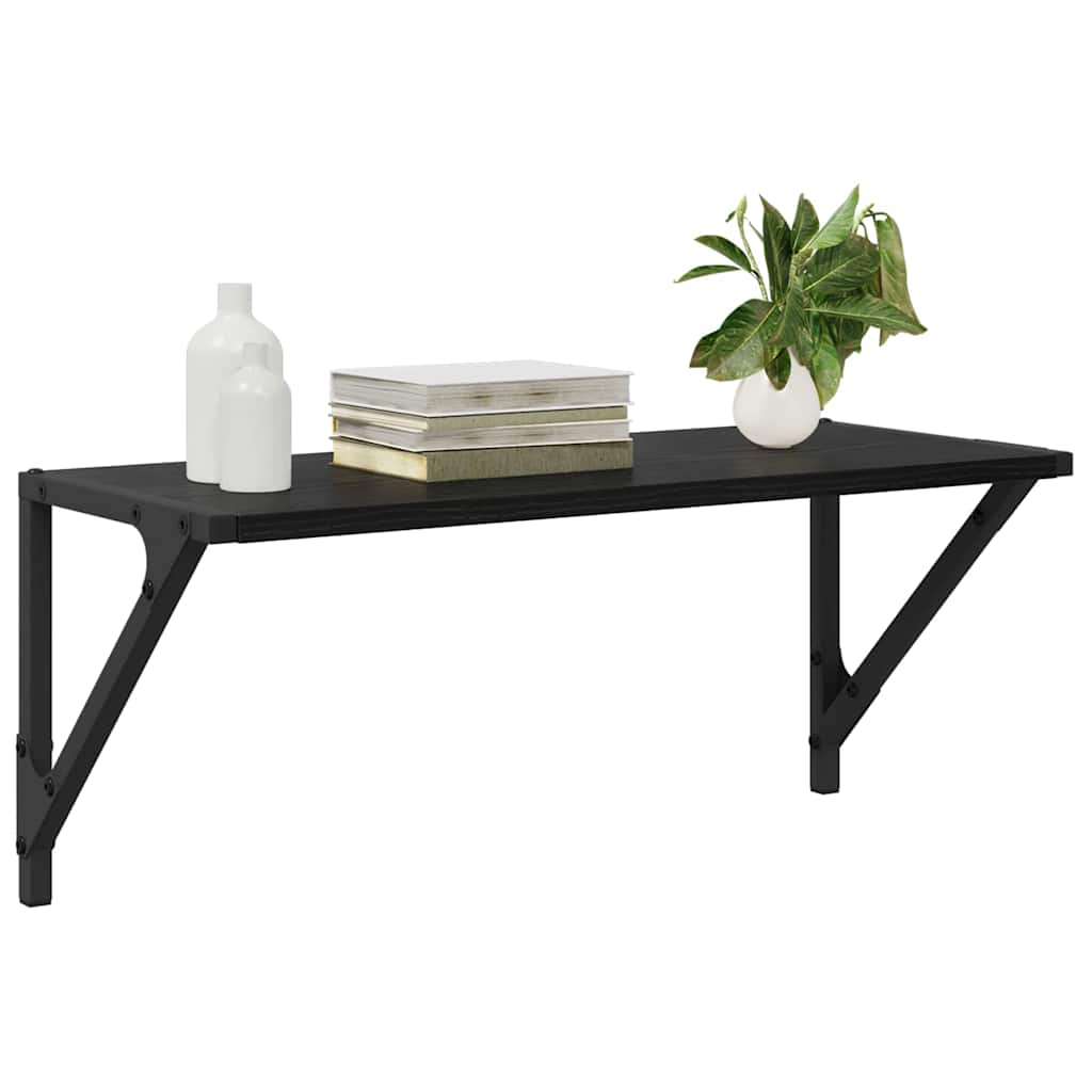 Sieninės lentynos 2 pcs Juodas ąžuolas 60 x 25 x 25,5 cm