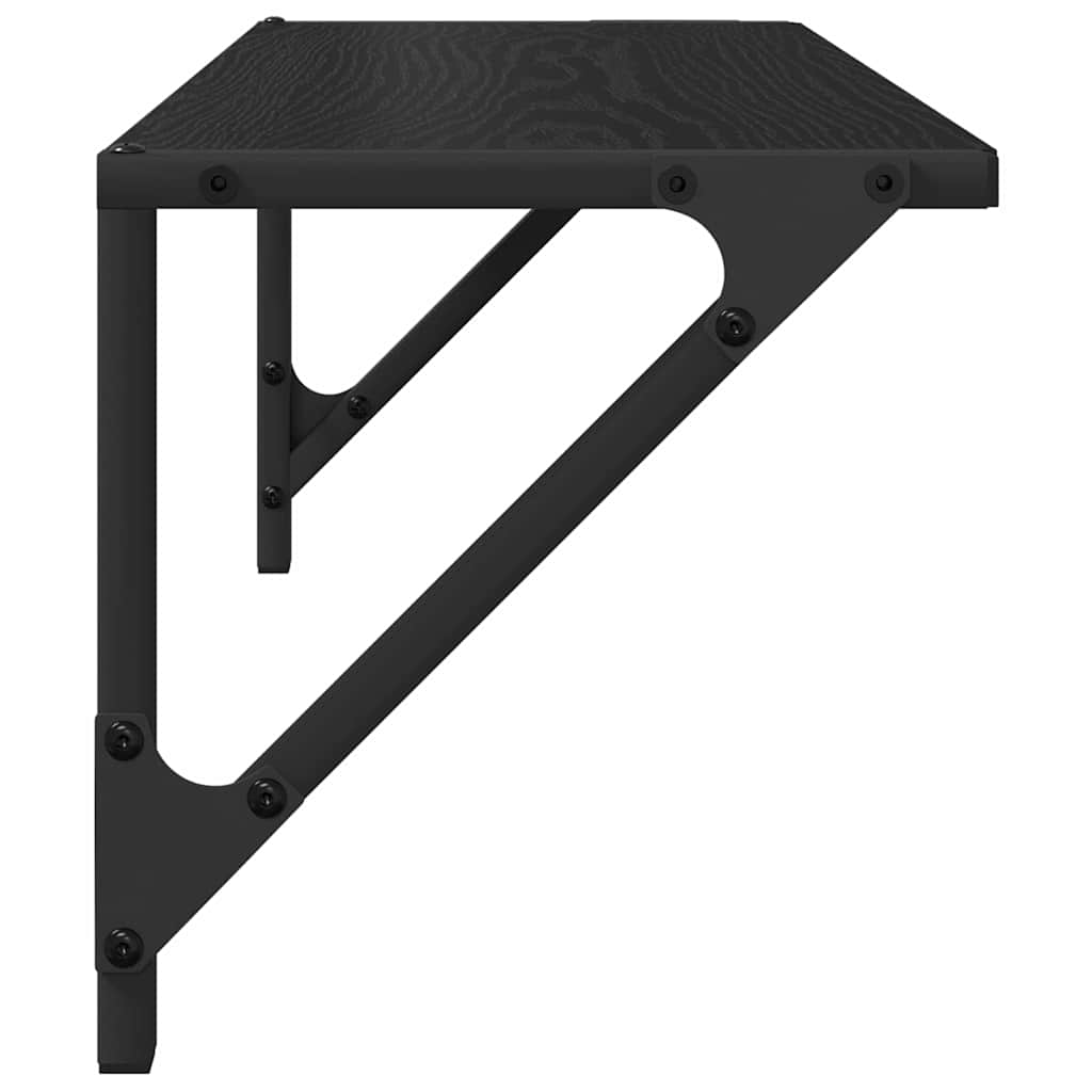 Sieninės lentynos 2 pcs Juodas ąžuolas 60 x 25 x 25,5 cm