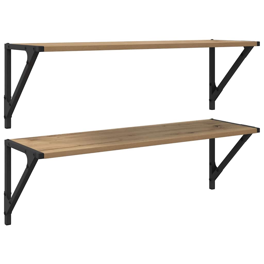 Sieninės lentynos 2 pcs Amatininkų ąžuolas 80 x 25 x 25,5 cm