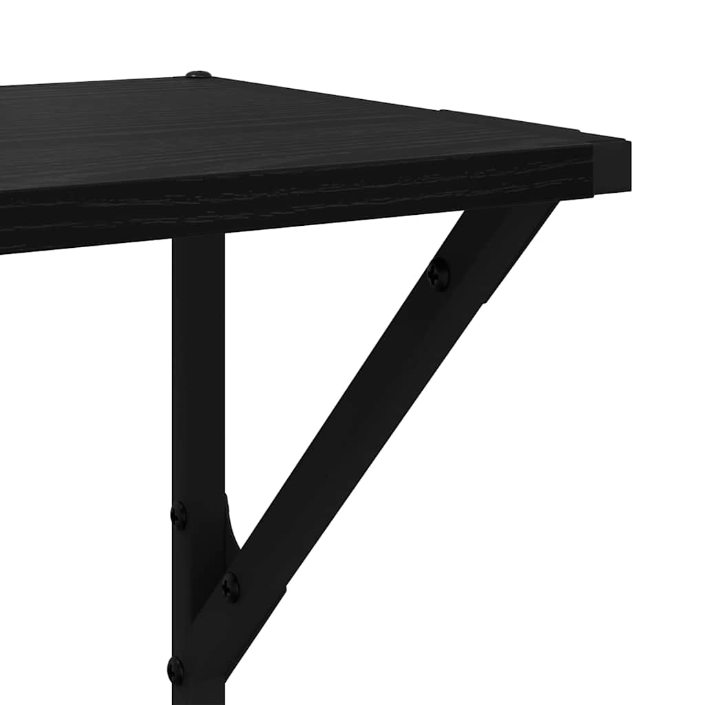 Sieninės lentynos 2 pcs Juodas ąžuolas 80 x 25 x 25,5 cm