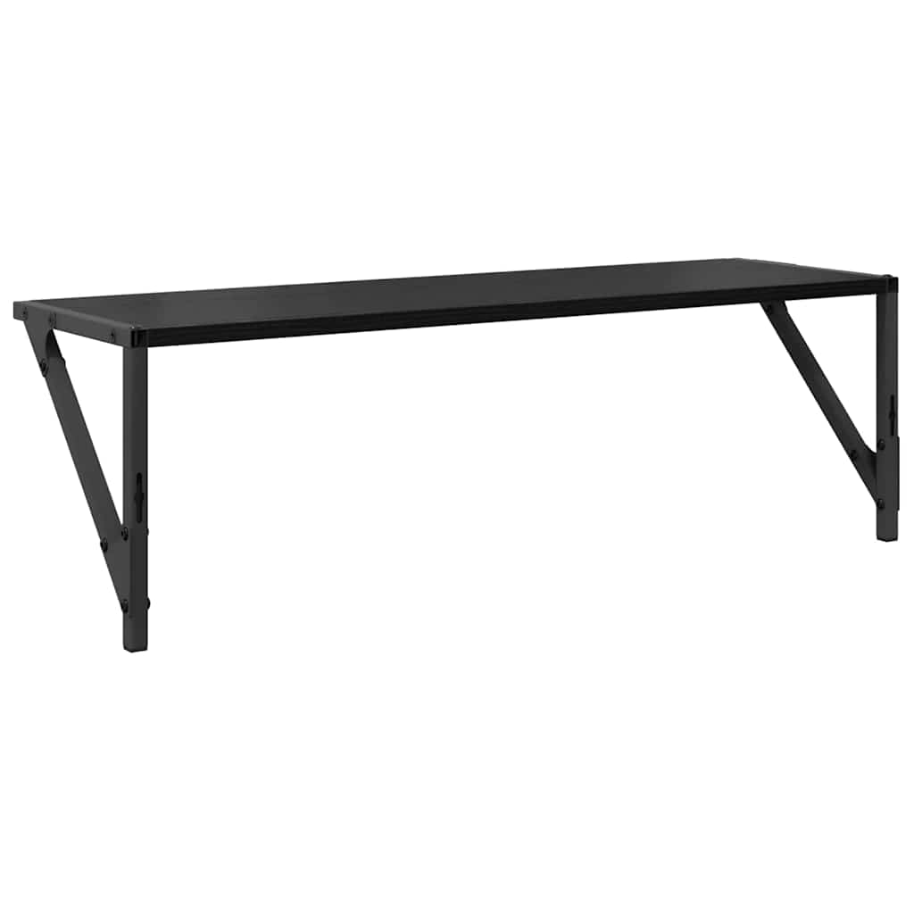 Sieninės lentynos 2 pcs Juodas ąžuolas 80 x 25 x 25,5 cm