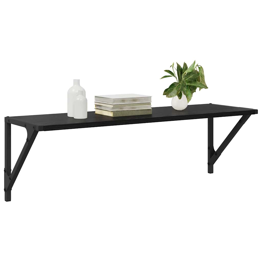 Sieninės lentynos 2 pcs Juodas ąžuolas 80 x 25 x 25,5 cm