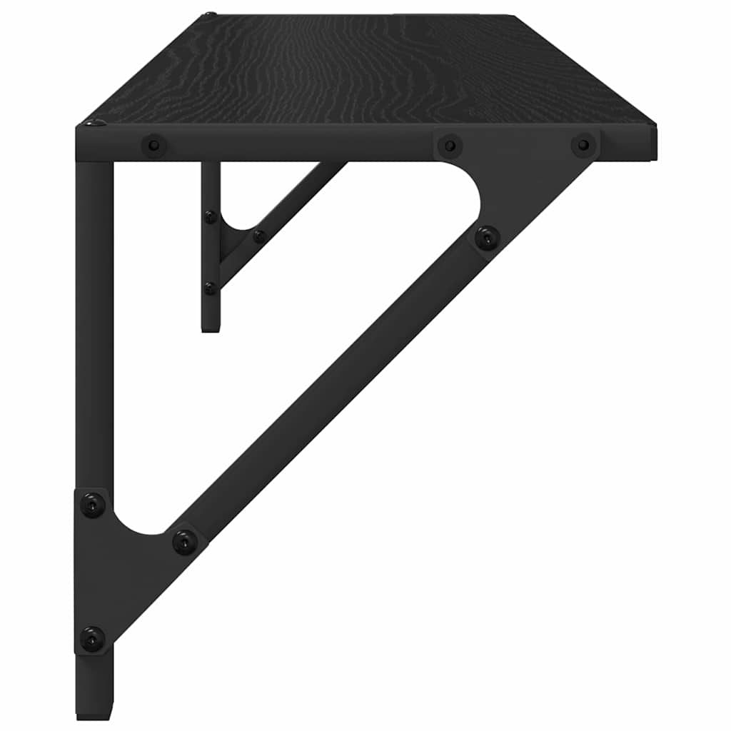 Sieninės lentynos 2 pcs Juodas ąžuolas 80 x 25 x 25,5 cm
