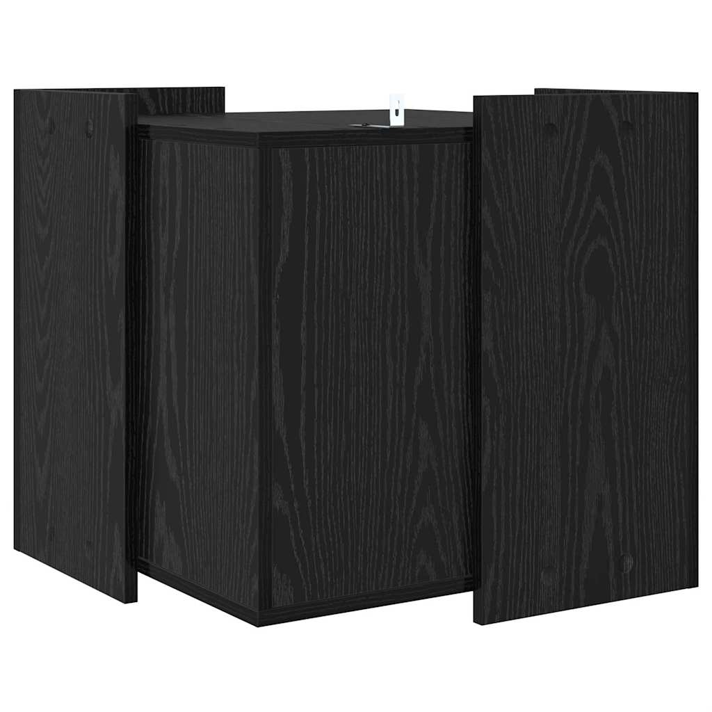 Katės kraiko dėžės uždanga juoda ąžuolo 53 x 53 x 51 cm