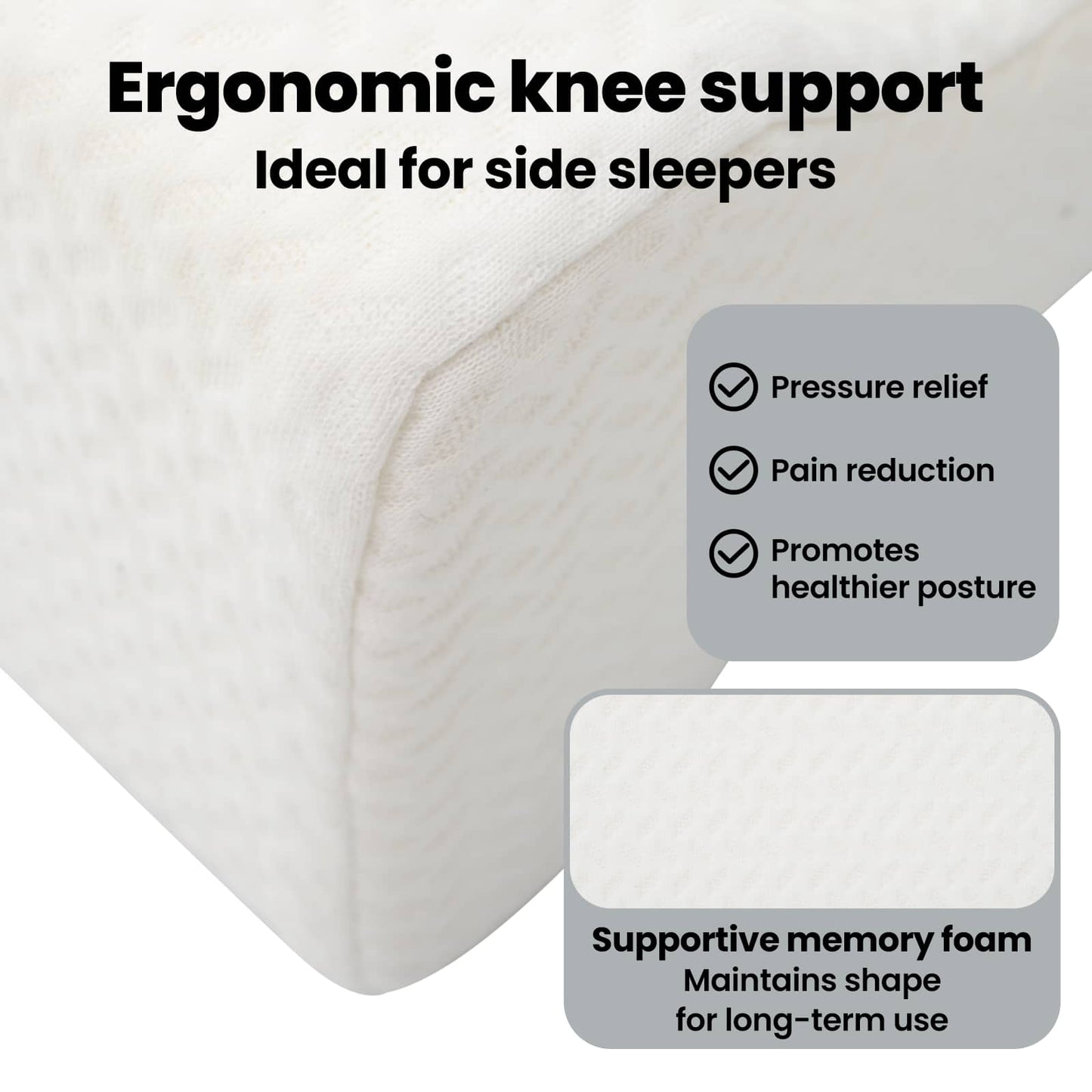 Knee Pillow Baltas Atminties putplastis ir poliesteris