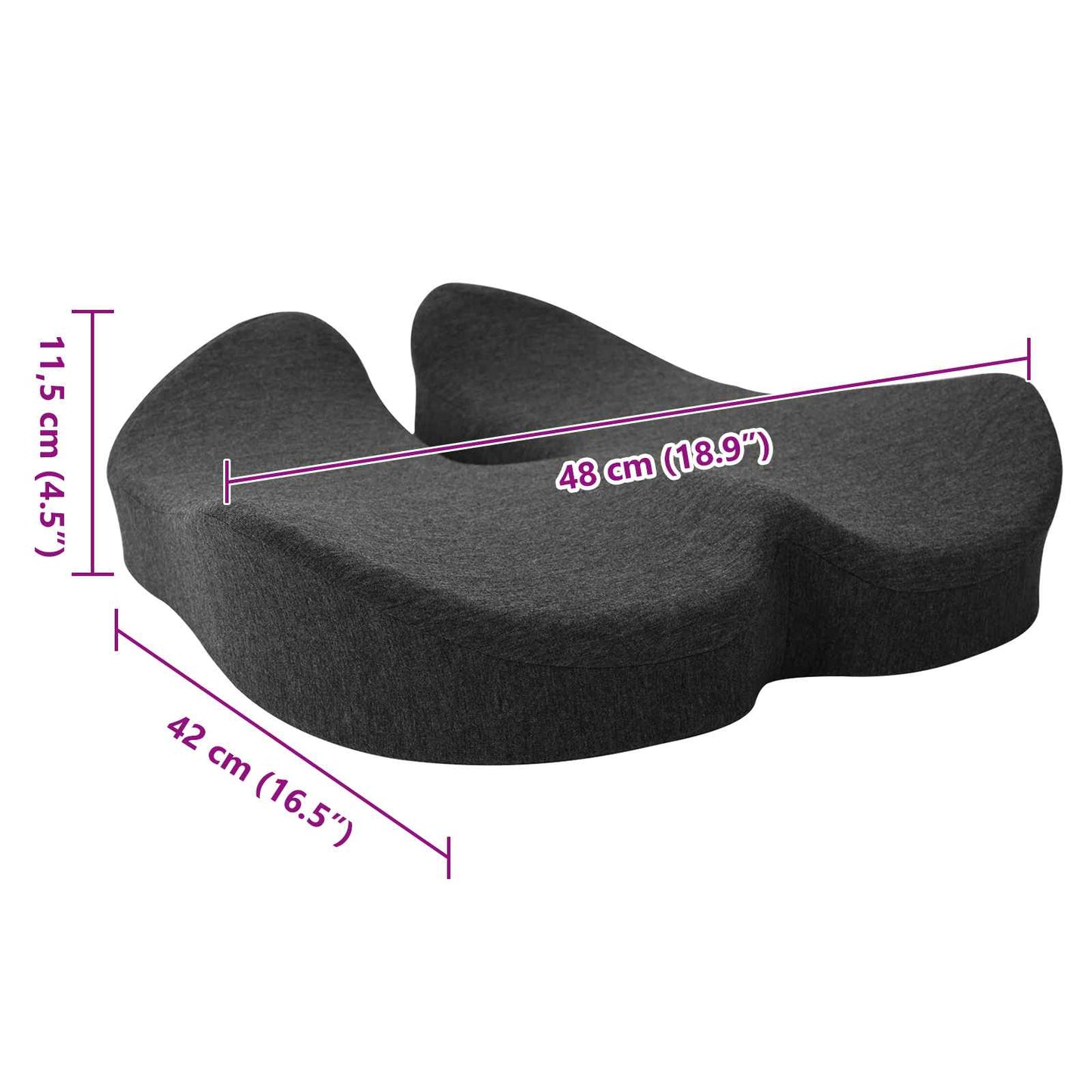 Pagalvė su pagalve Tamsiai pilka 50 x 43 x 10 cm Medvilnė