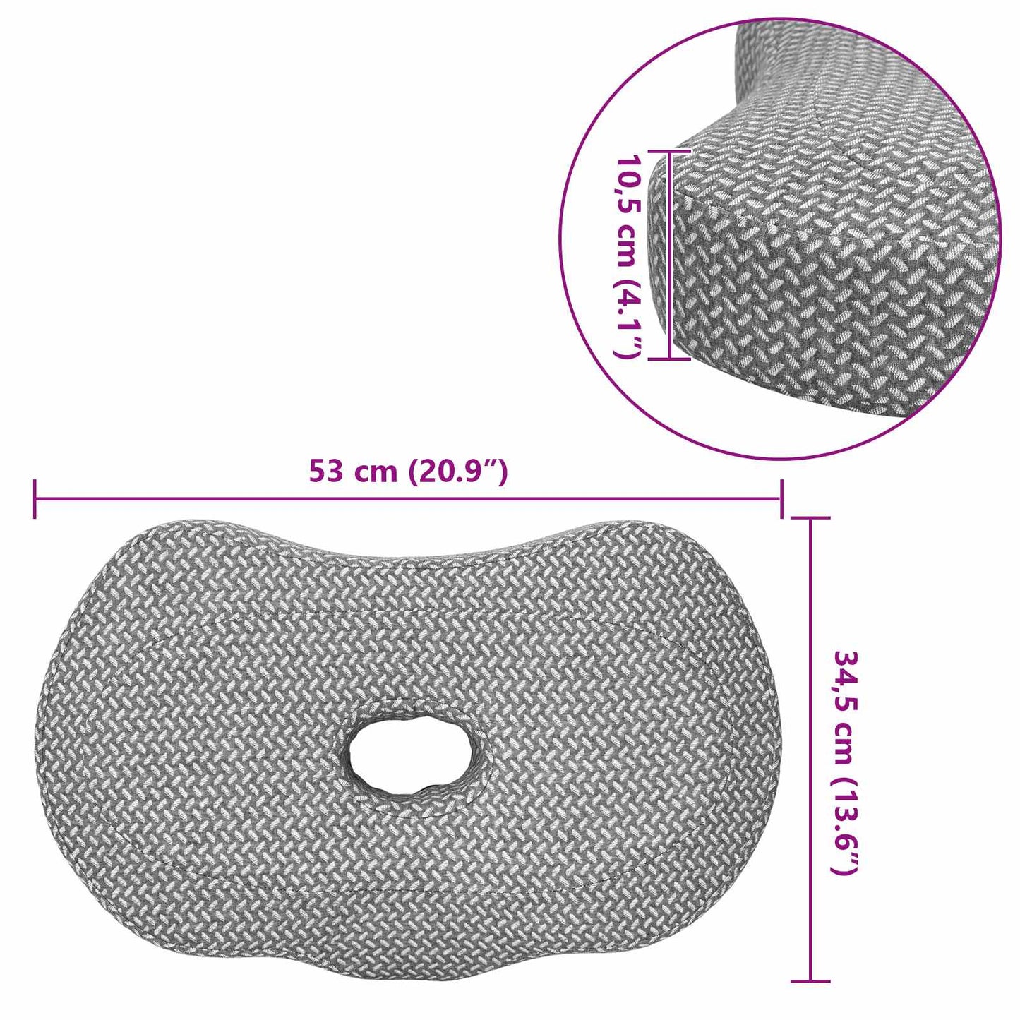 Pagalvė su pagalve Pilka 55 x 36 x 10 cm Poliesteris