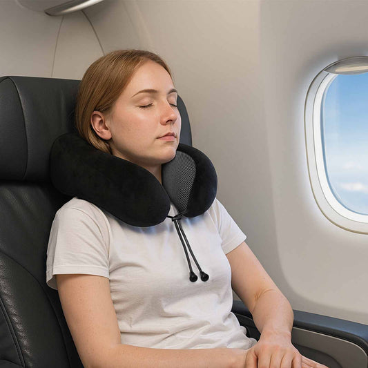 Pagalvė su pagalve Reguliuojamas Juoda 28 x 25 x 14 cm Aksomas