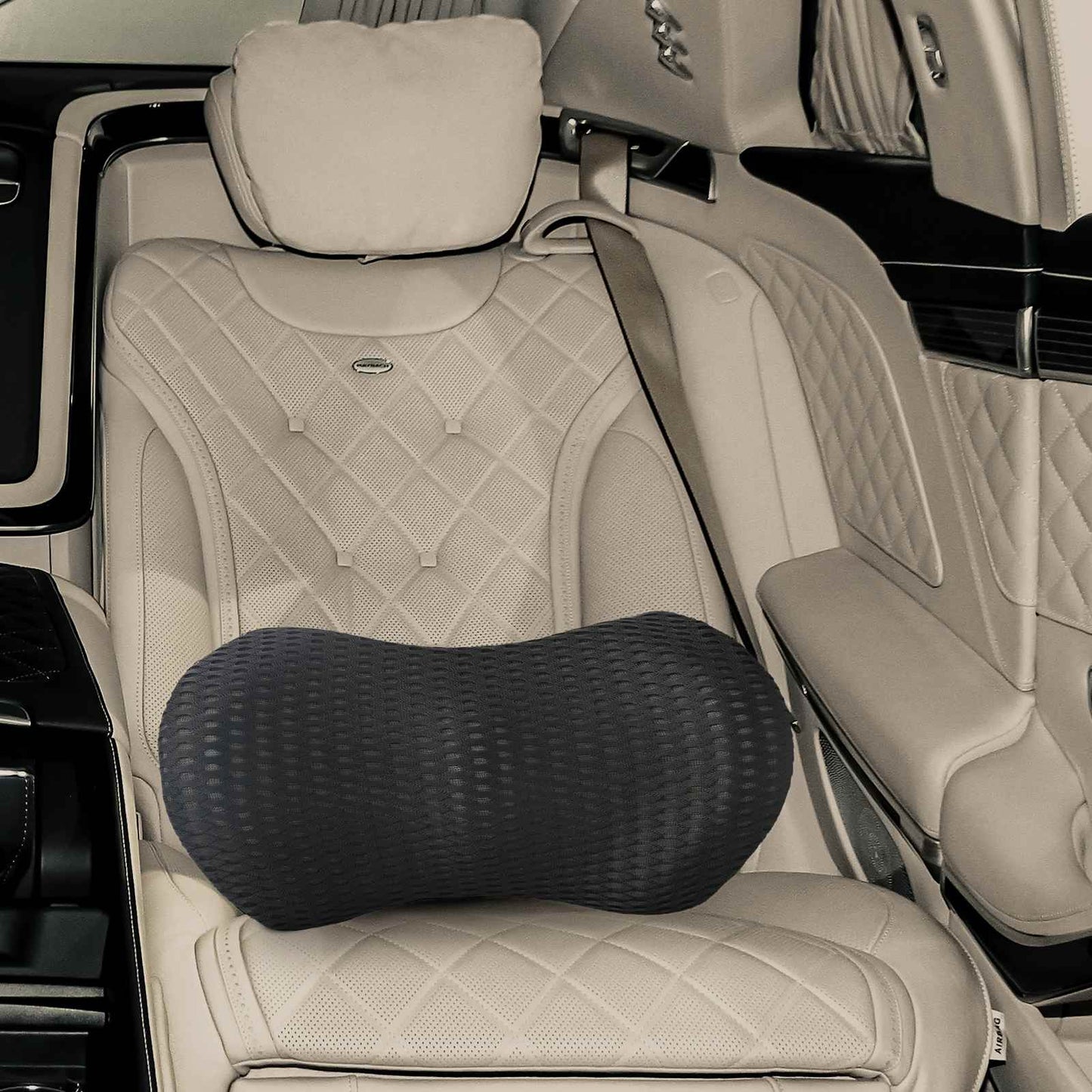 Pagalvė su pagalve Juoda 47 x 24 x 13 cm 4D tinklinė medžiaga