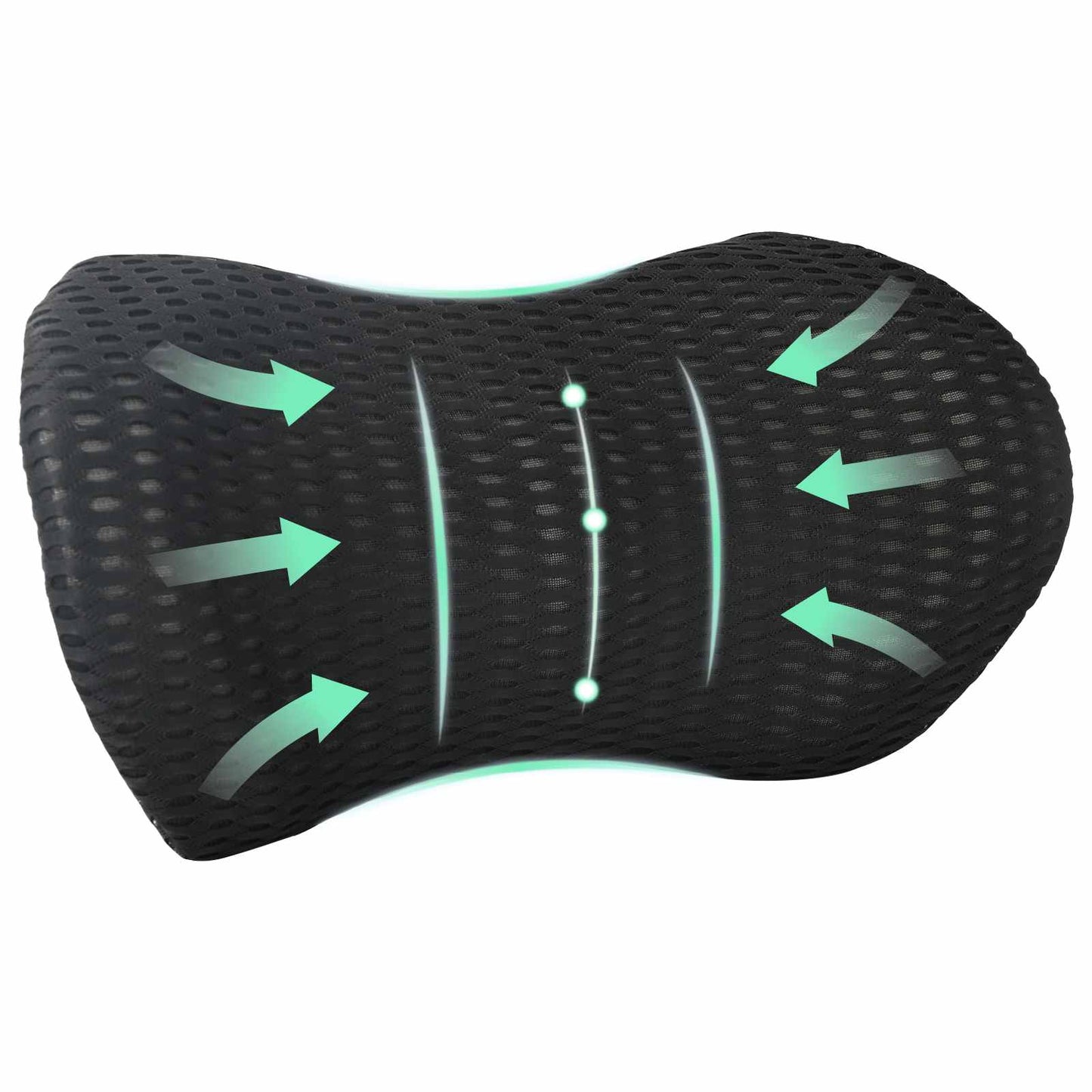 Pagalvė su pagalve Juoda 47 x 24 x 13 cm 4D tinklinė medžiaga