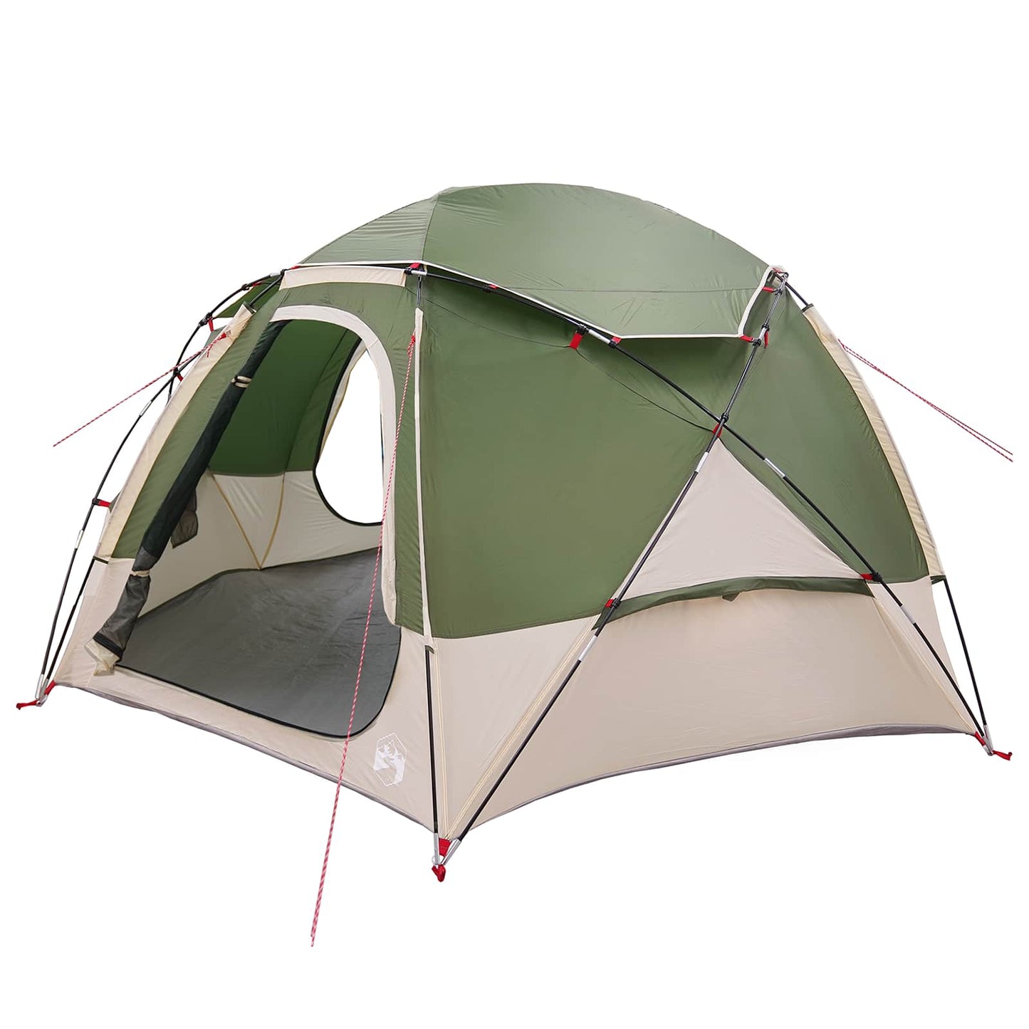 Kupolo palapinė su nuimamu lietaus skydeliu Žalia 4 asmenims